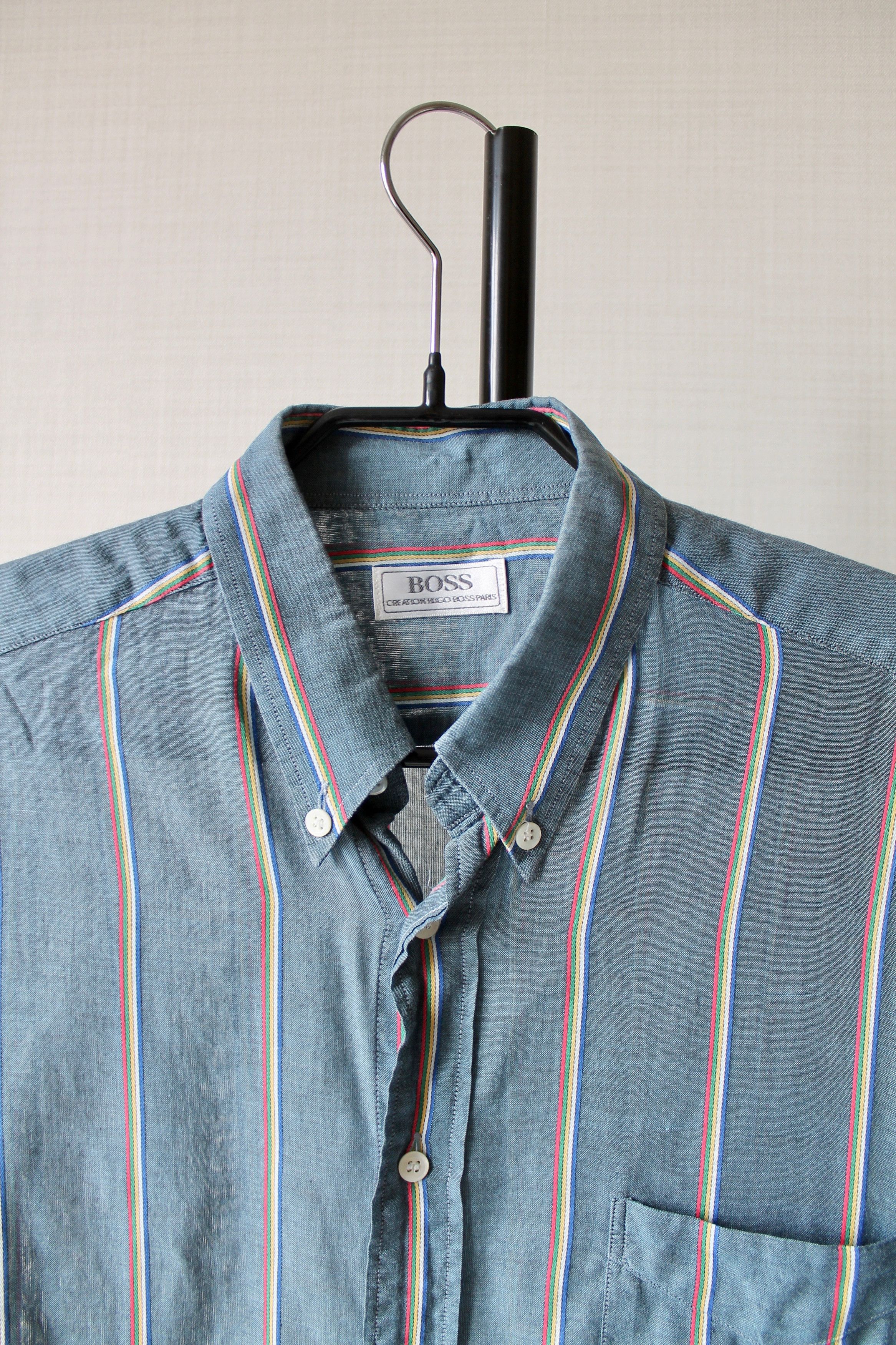 Hugo Boss 80's RARE Creation HUGO BOSS Paris Retro shirt Striped Size US S / EU 44-46 / 1 - 5 Thumbnail