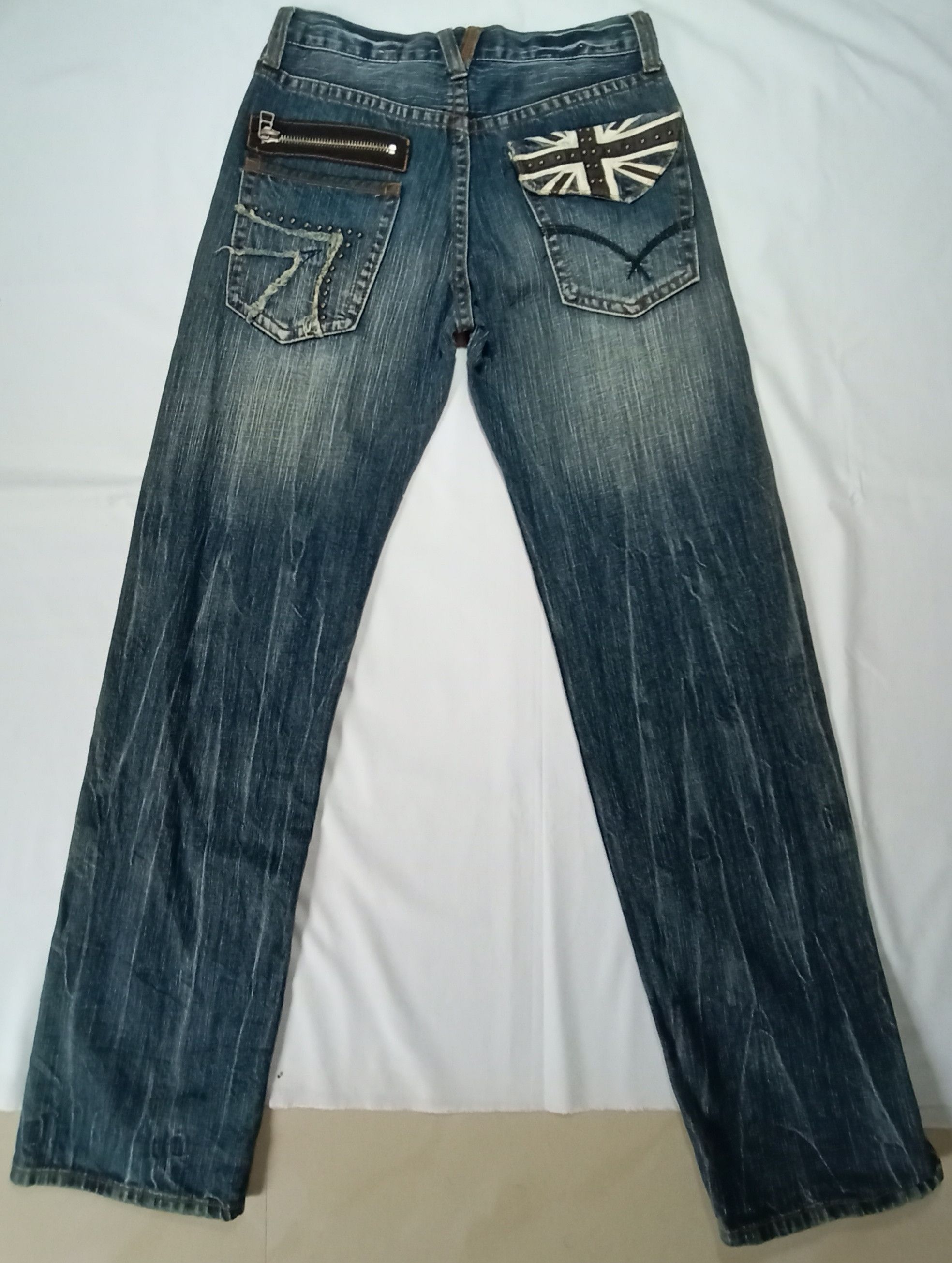 Japanese Brand Denim Pants Jeans Oririn Distressed Lightning Thunder Style Size US 29 - 1 Thumbnail