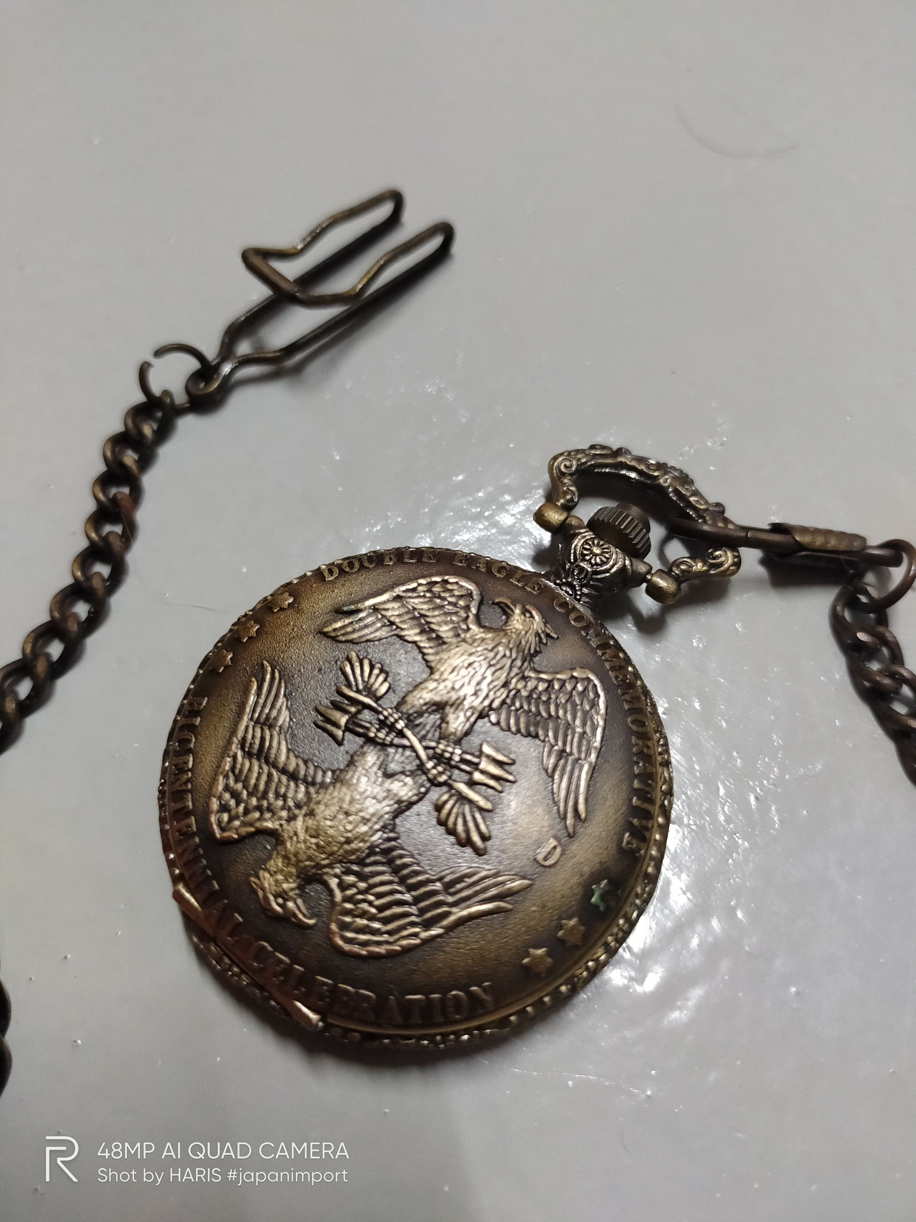 image of Vintage Retro Vitaroso Pocket Watch Quartz (Japan Classic) in Bronze Brown, Men's