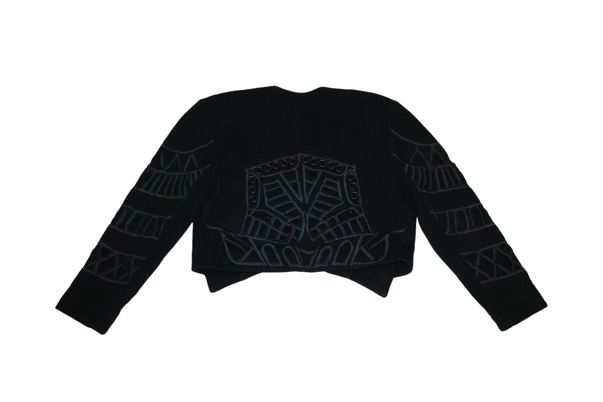 Royal Underground 1980's Korii Joko cropp wool&nylon abstract decorated jacket Size L / US 10 / IT 46 - 12 Thumbnail