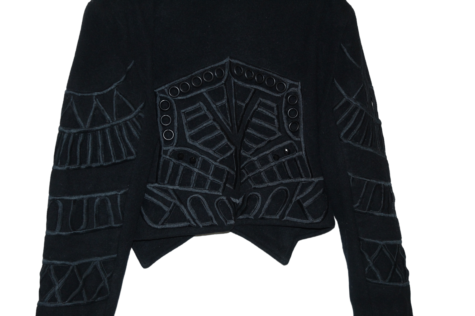 Royal Underground 1980's Korii Joko cropp wool&nylon abstract decorated jacket Size L / US 10 / IT 46 - 7 Thumbnail