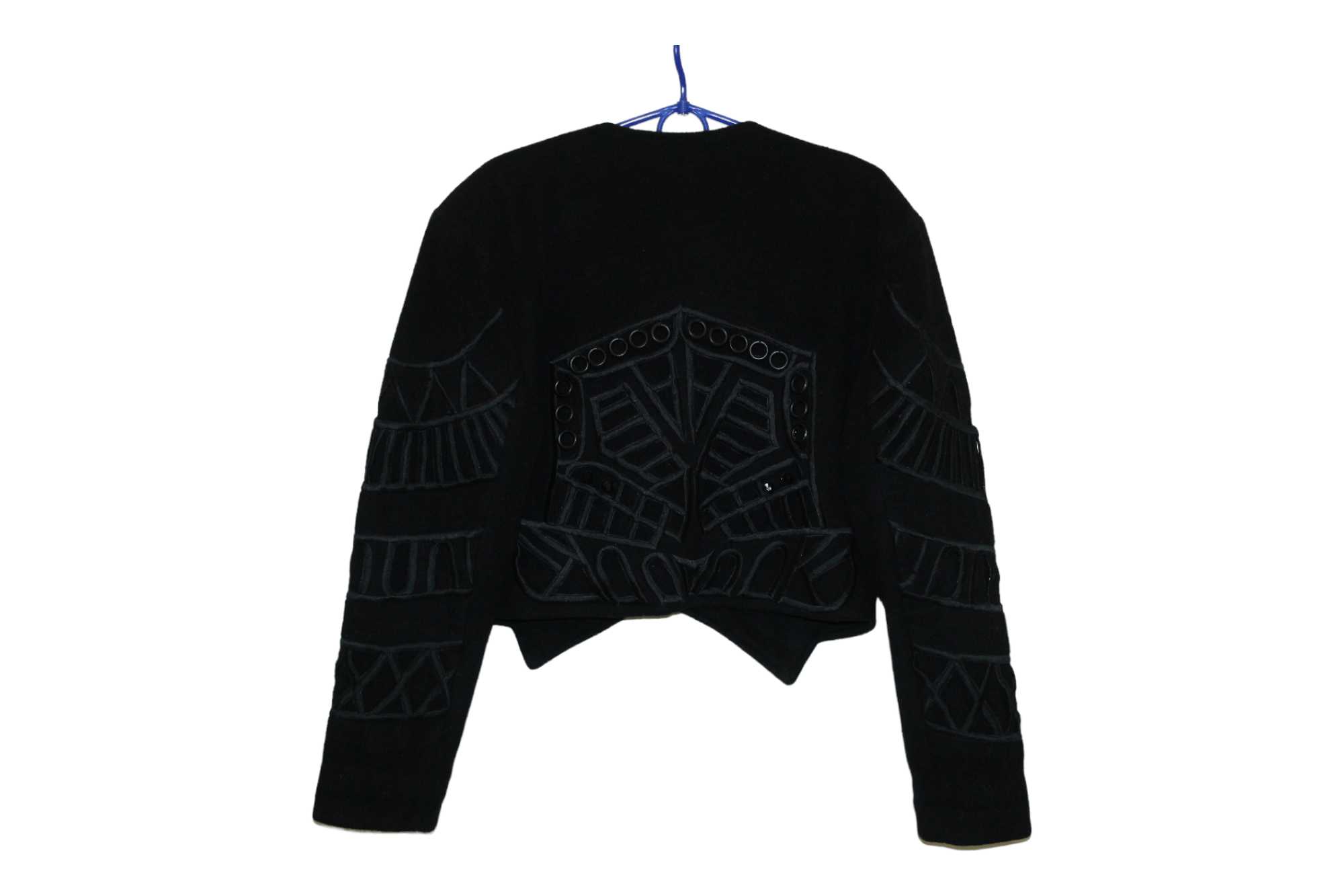 Royal Underground 1980's Korii Joko cropp wool&nylon abstract decorated jacket Size L / US 10 / IT 46 - 3 Thumbnail