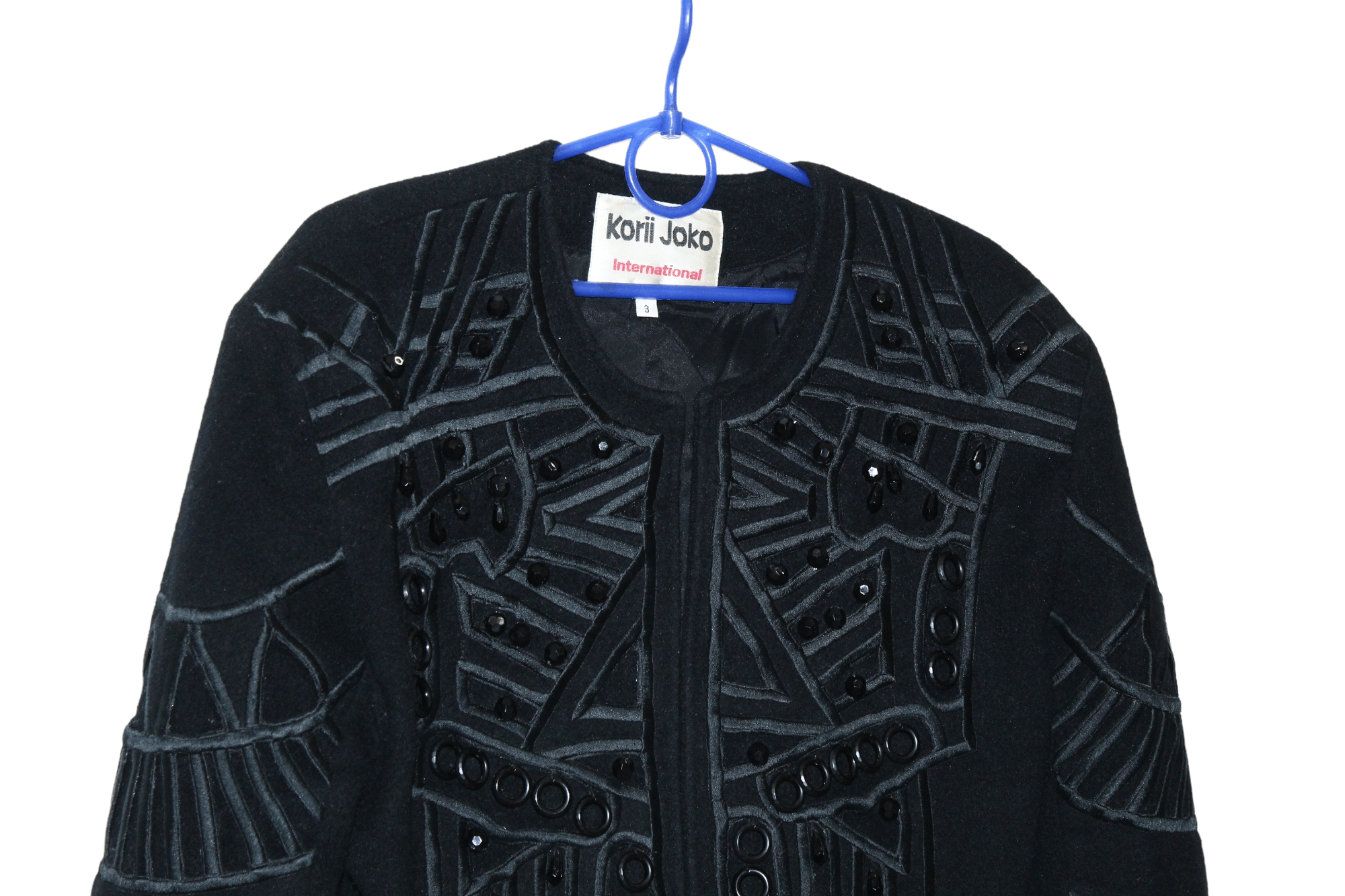 Royal Underground 1980's Korii Joko cropp wool&nylon abstract decorated jacket Size L / US 10 / IT 46 - 6 Thumbnail