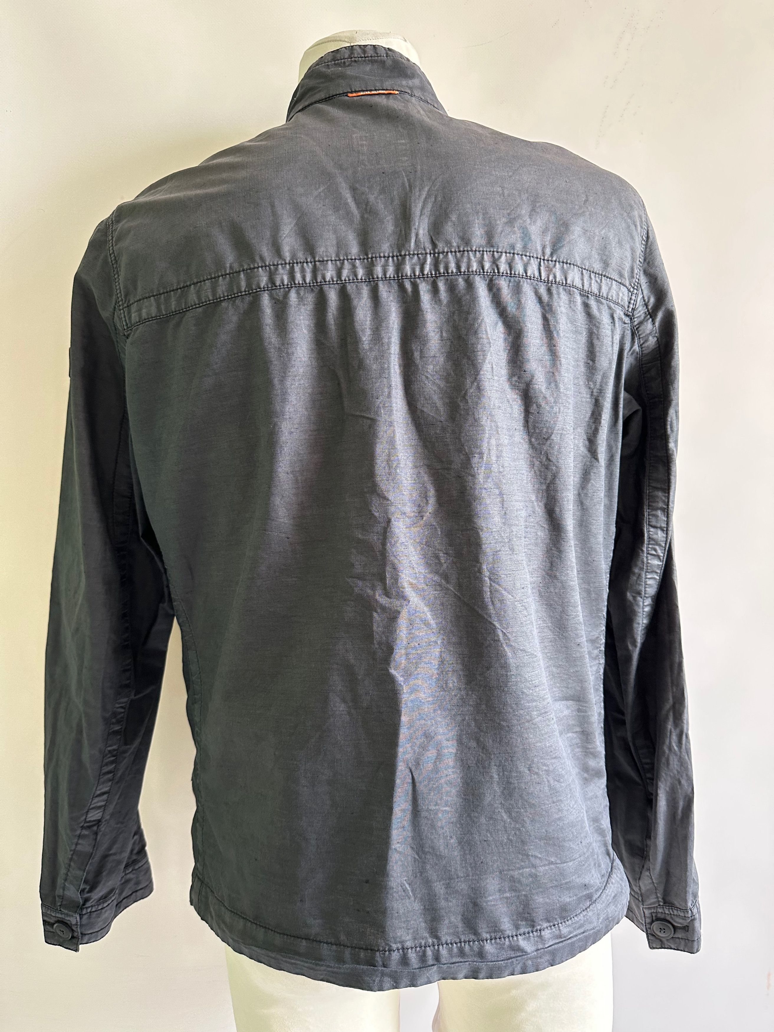 Hugo Boss HUGO BOSS ORANGE Oraca Linen blend zip light jacket Size US M / EU 48-50 / 2 - 5 Thumbnail
