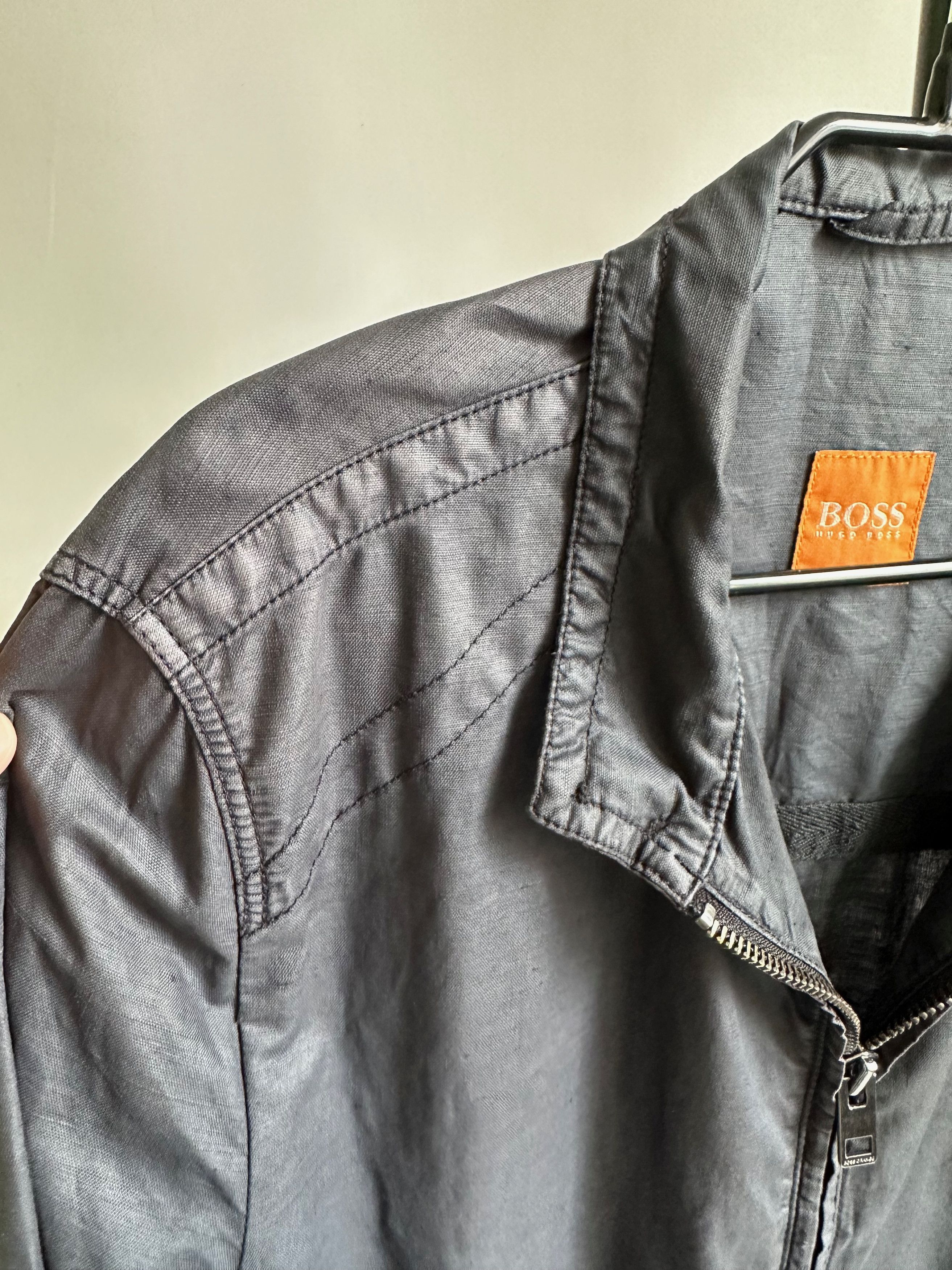 Hugo Boss HUGO BOSS ORANGE Oraca Linen blend zip light jacket Size US M / EU 48-50 / 2 - 9 Thumbnail