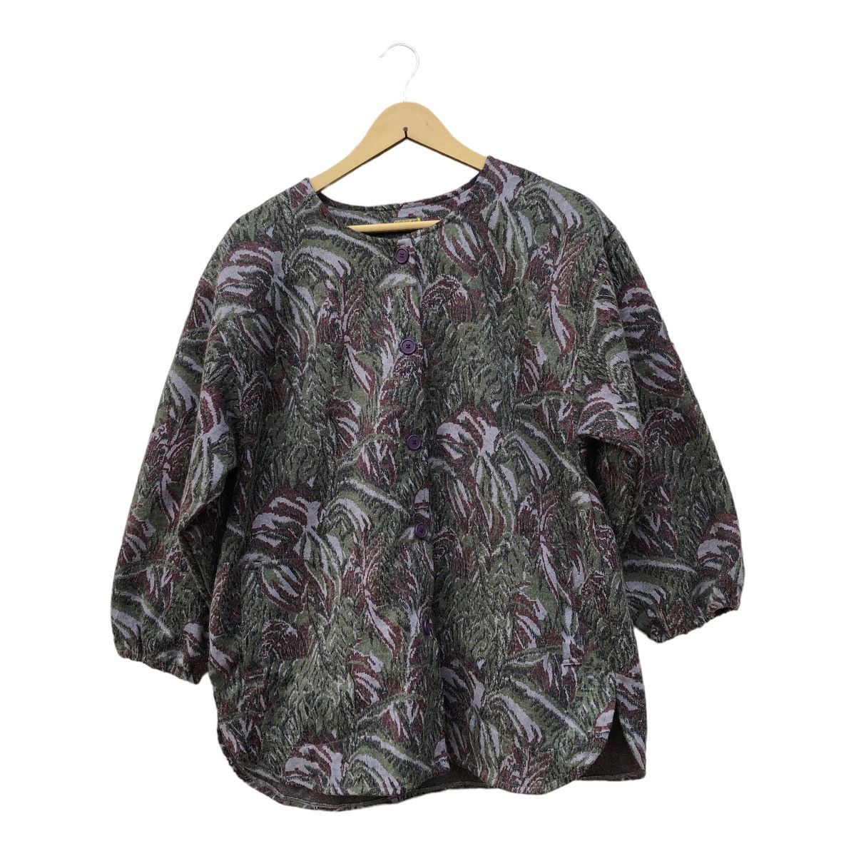 Crescent Down Works Crescente Blouse Cardigan Floral Design Size L / US 10 / IT 46 - 1 Thumbnail