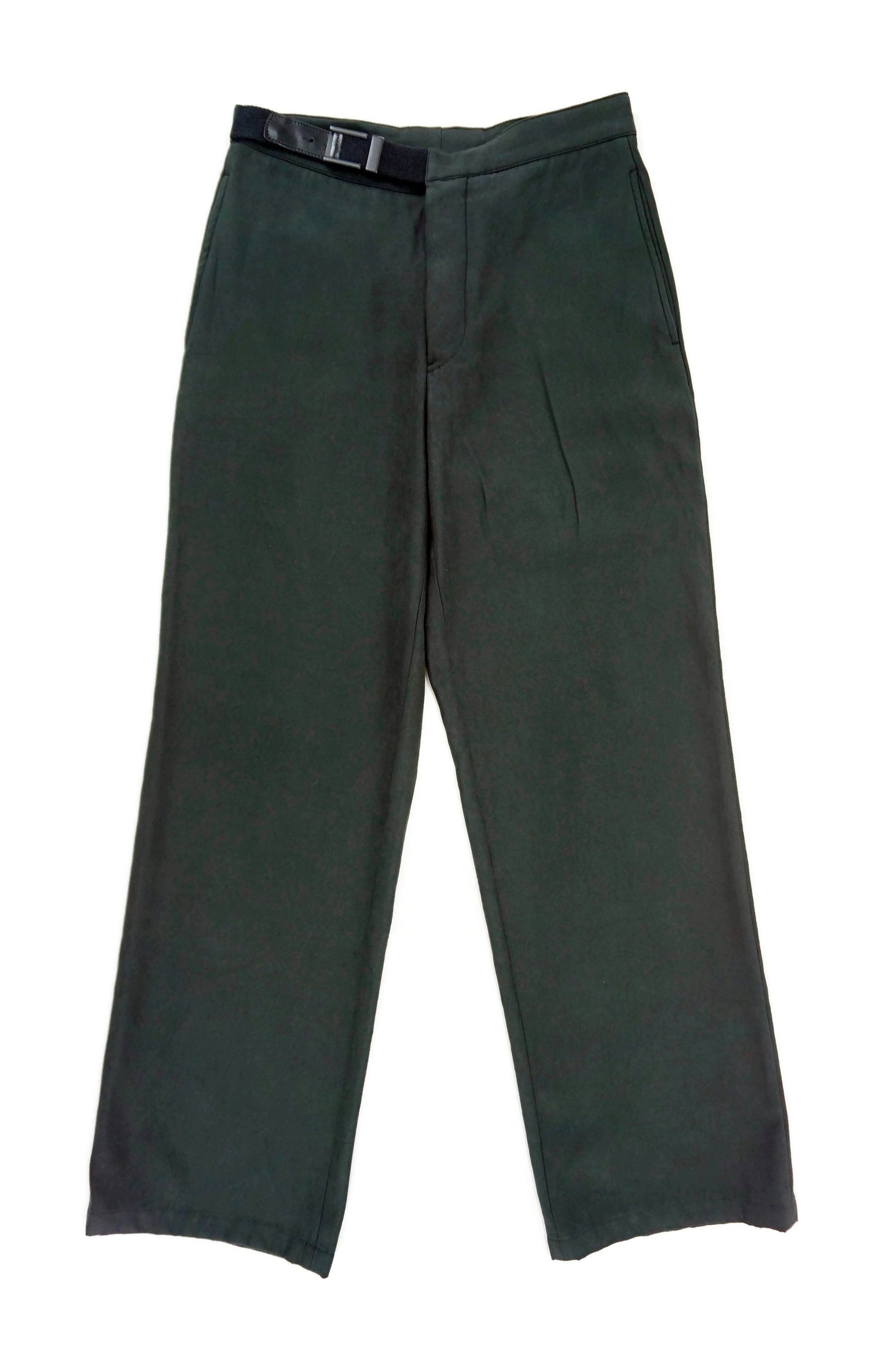 image of Built In Belt Armani Collezioni Size 44/l Designer Slacks in Green, Men's