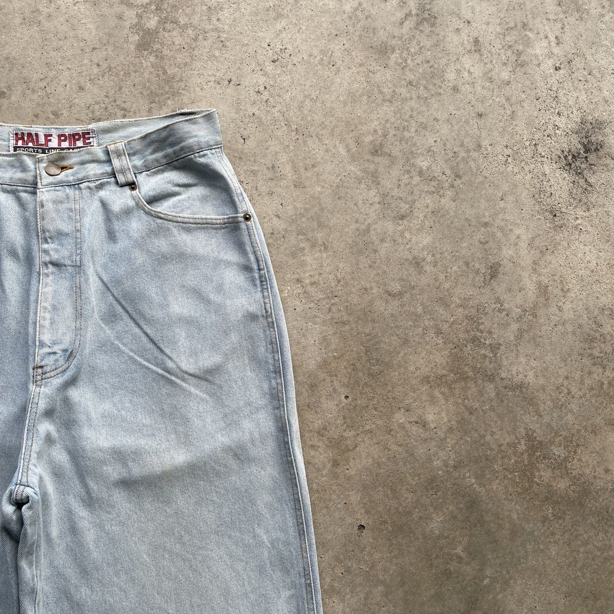 Japanese Brand Vintage Half Pipe Sport Light Wash Baggy Jeans Pants Faded Size US 29 - 6 Thumbnail