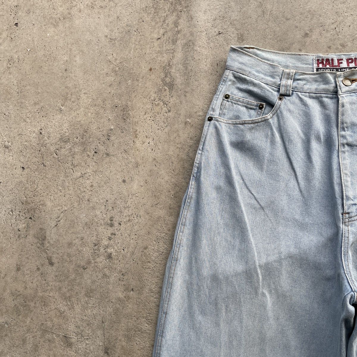 Japanese Brand Vintage Half Pipe Sport Light Wash Baggy Jeans Pants Faded Size US 29 - 5 Thumbnail