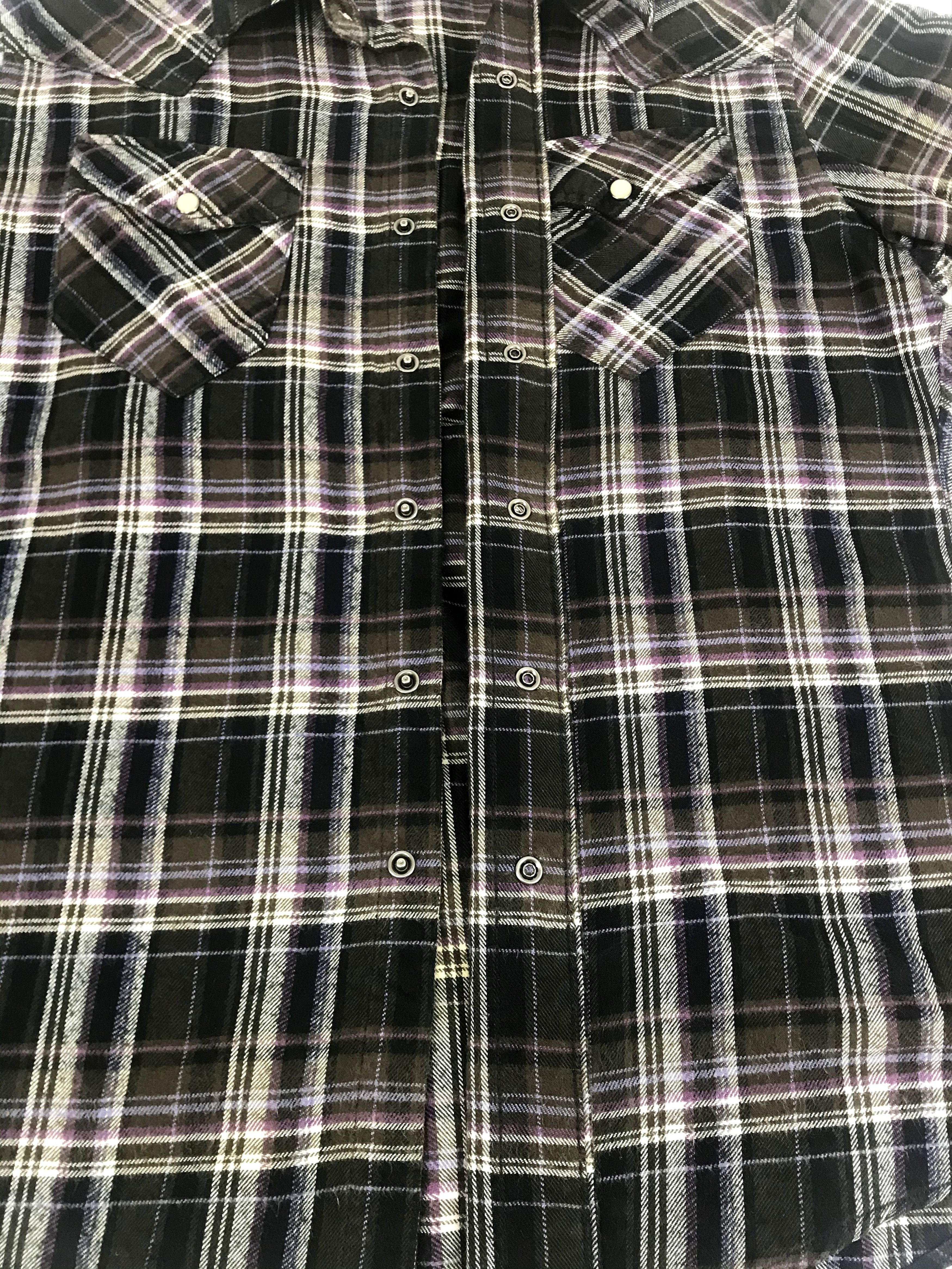 Flannel Back Number Snap Button Flannel Shirt Plaid Checked Size US L / EU 52-54 / 3 - 4 Thumbnail