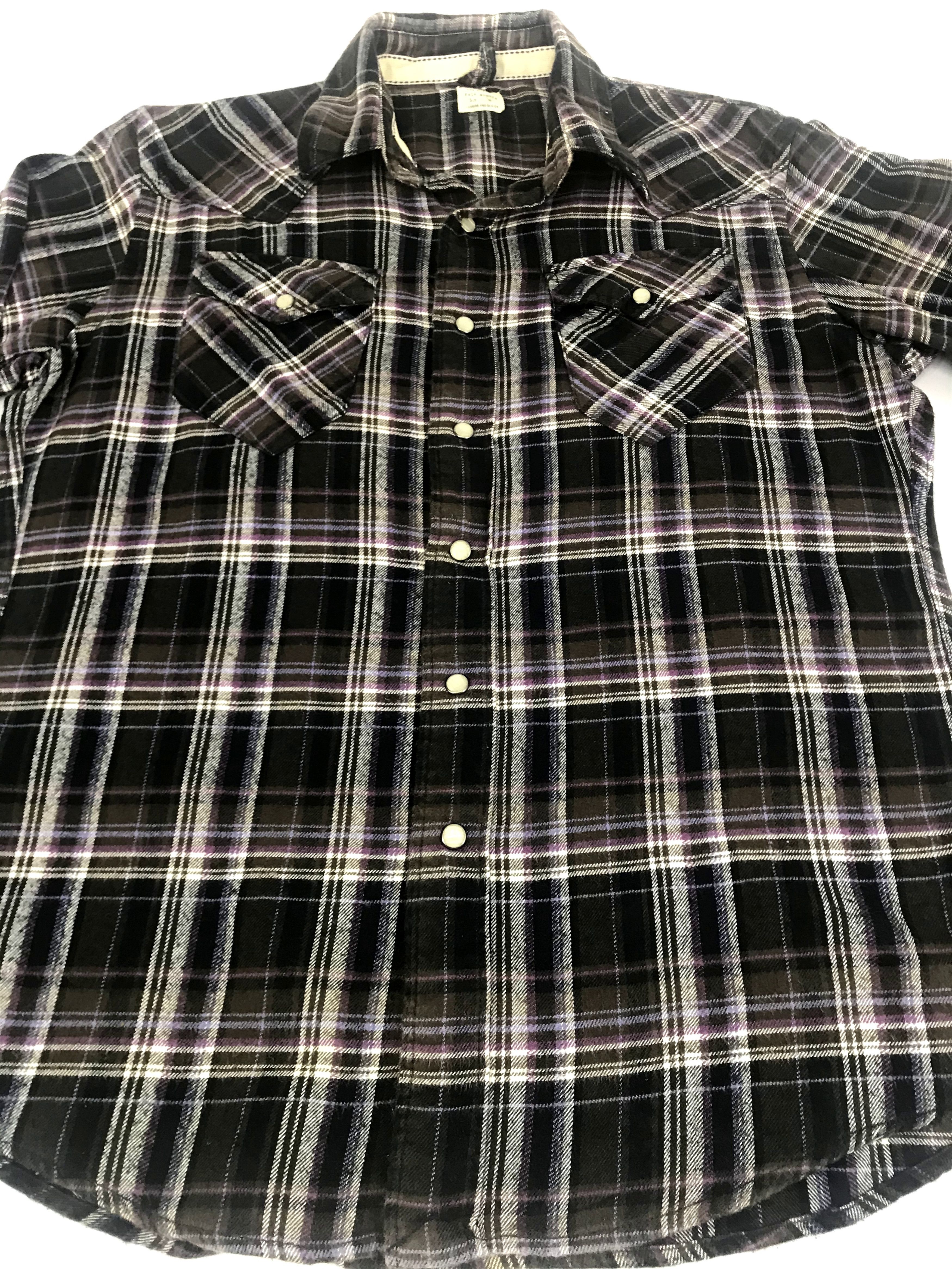 Flannel Back Number Snap Button Flannel Shirt Plaid Checked Size US L / EU 52-54 / 3 - 3 Thumbnail