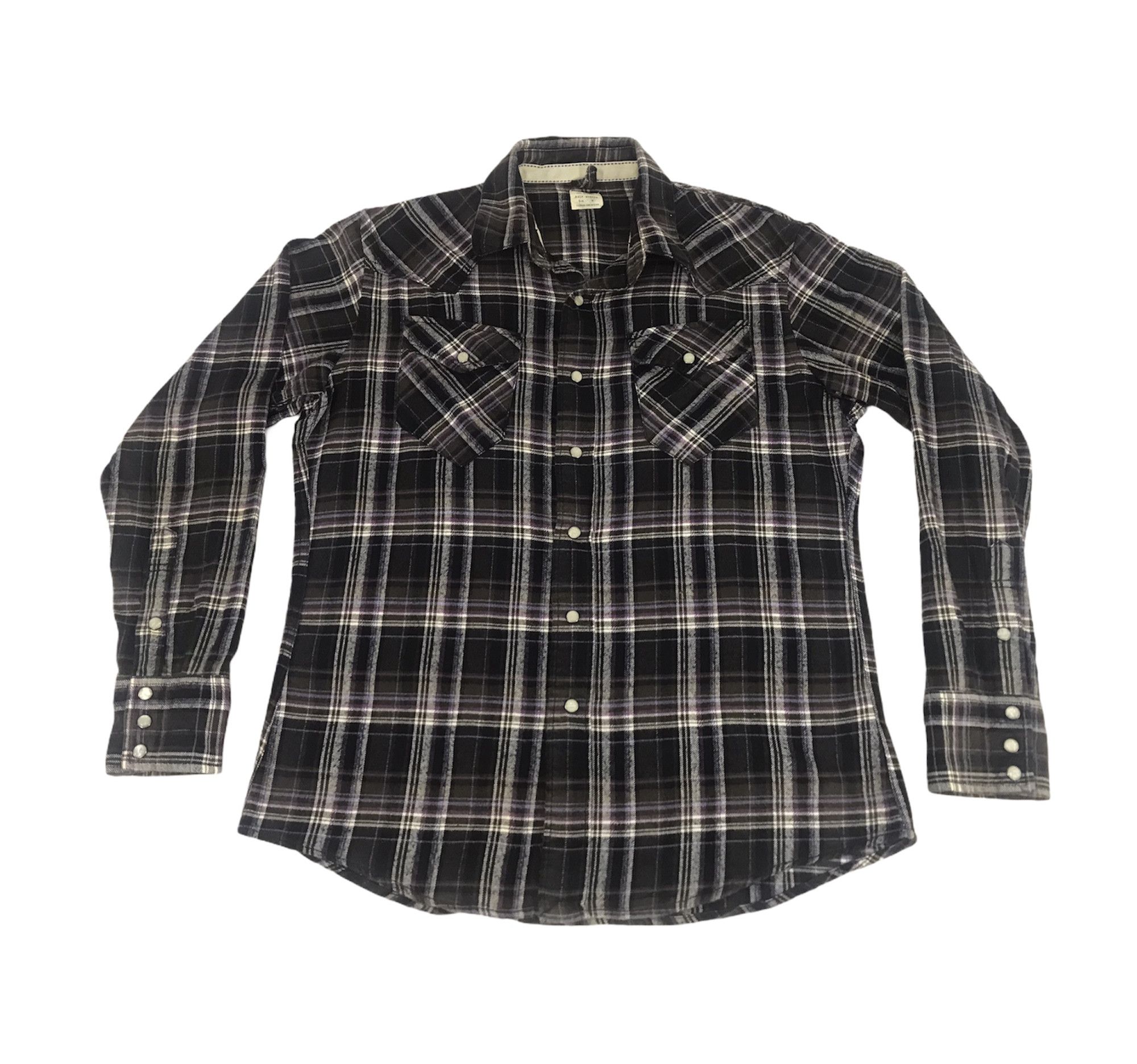 Flannel Back Number Snap Button Flannel Shirt Plaid Checked Size US L / EU 52-54 / 3 - 1 Thumbnail