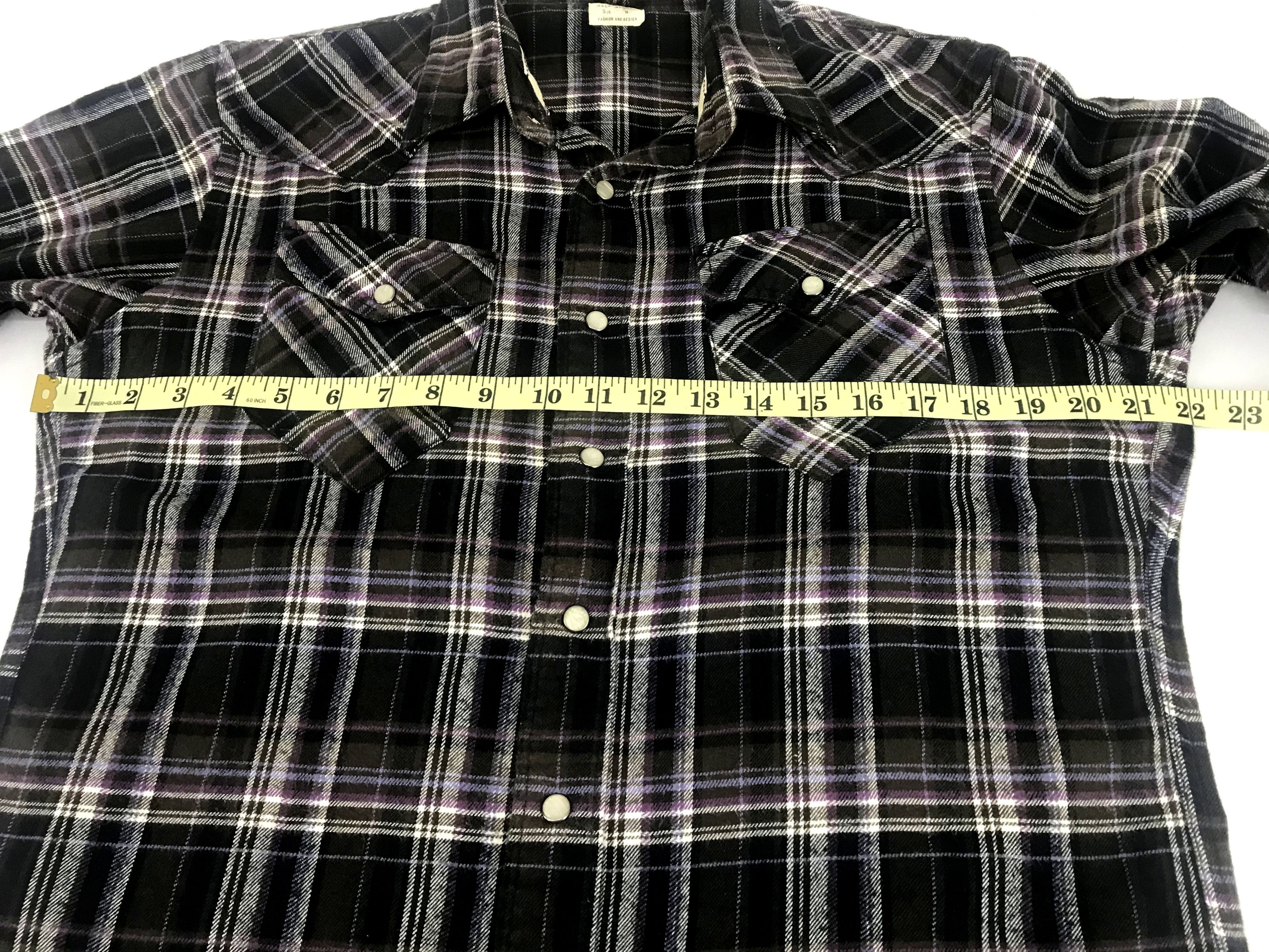 Flannel Back Number Snap Button Flannel Shirt Plaid Checked Size US L / EU 52-54 / 3 - 9 Thumbnail