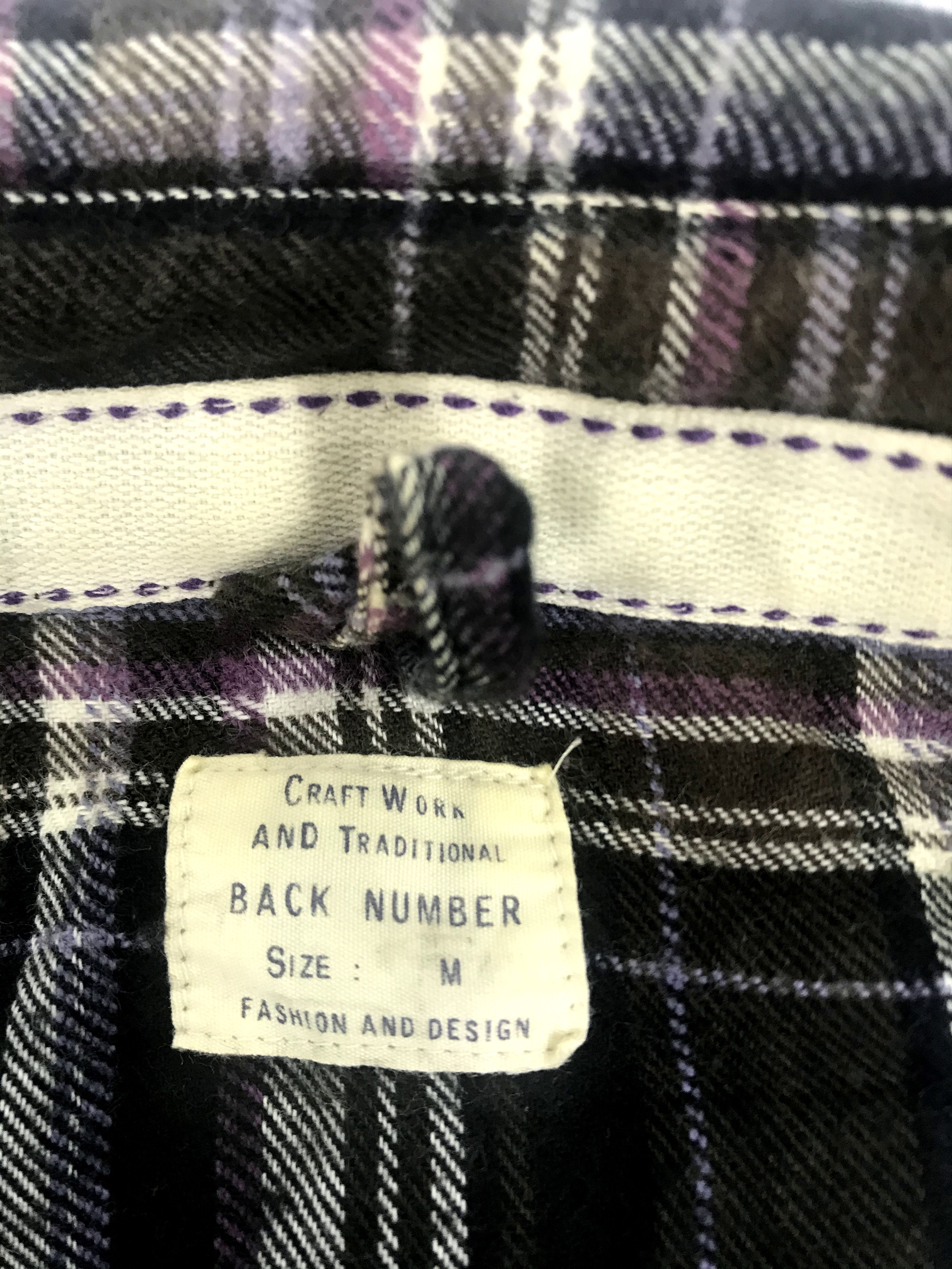 Flannel Back Number Snap Button Flannel Shirt Plaid Checked Size US L / EU 52-54 / 3 - 6 Thumbnail