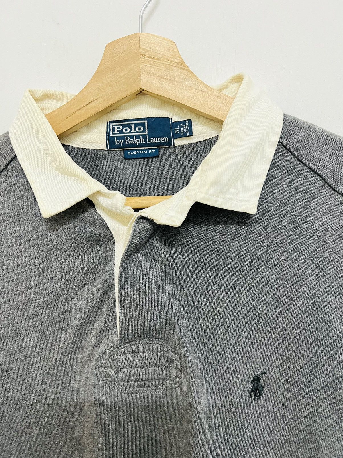Polo Ralph Lauren × Ralph Lauren × Vintage Vintage Polo Ralph Lauren Rugby Long Sleeve Polo Shirt Size US XL / EU 56 / 4 - 4 Thumbnail