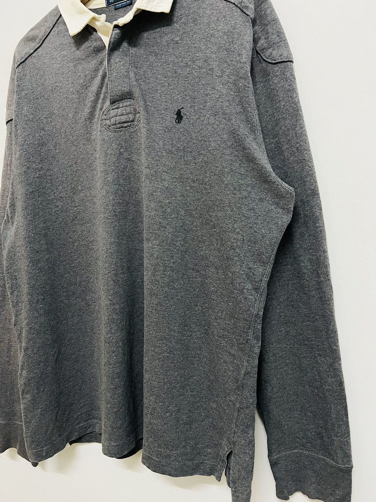 Polo Ralph Lauren × Ralph Lauren × Vintage Vintage Polo Ralph Lauren Rugby Long Sleeve Polo Shirt Size US XL / EU 56 / 4 - 2 Thumbnail