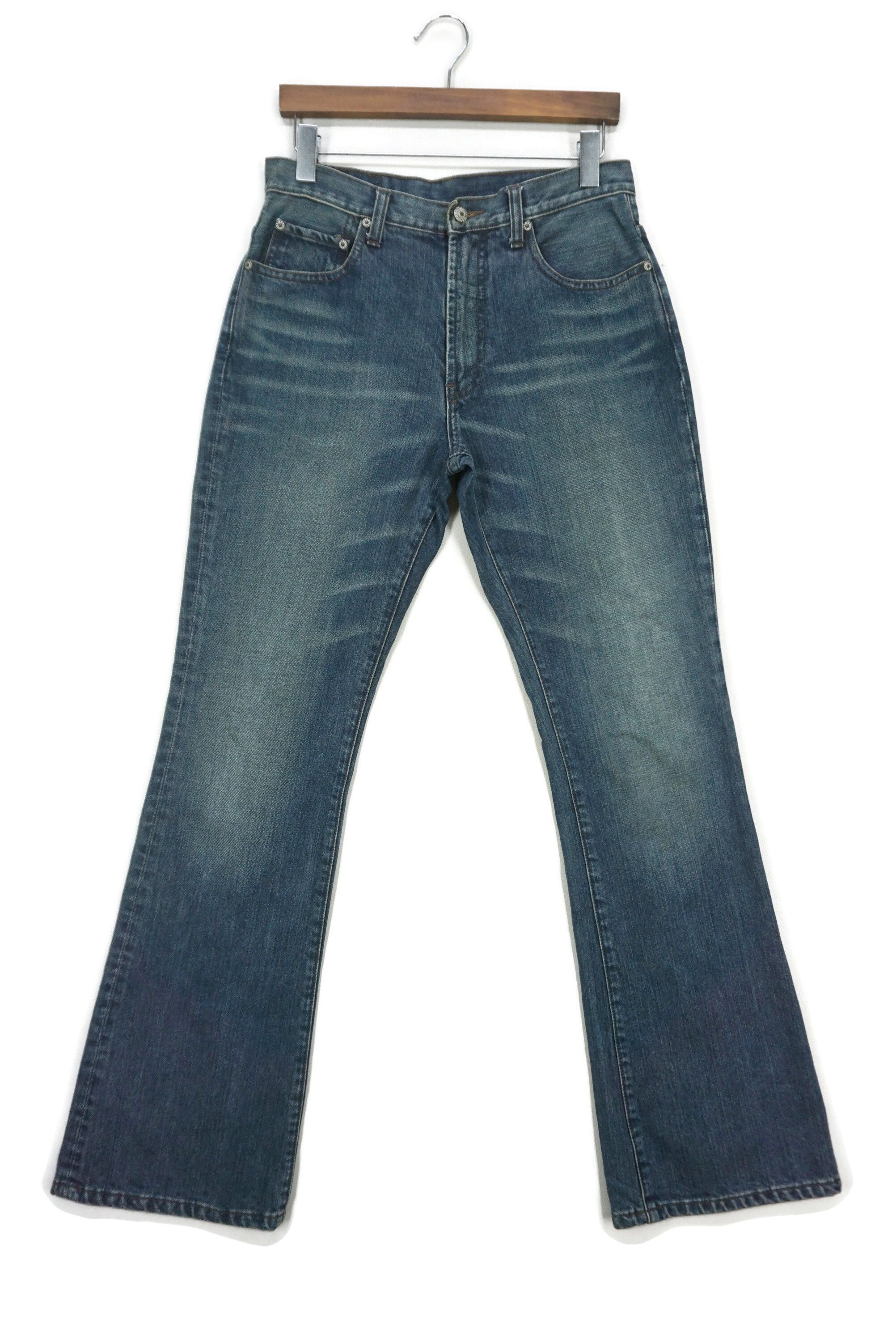 image of Chevignon x Vintage High Waisted Bootcut Jeans Brute Flare Pants in Blue, Women's (Size 30)