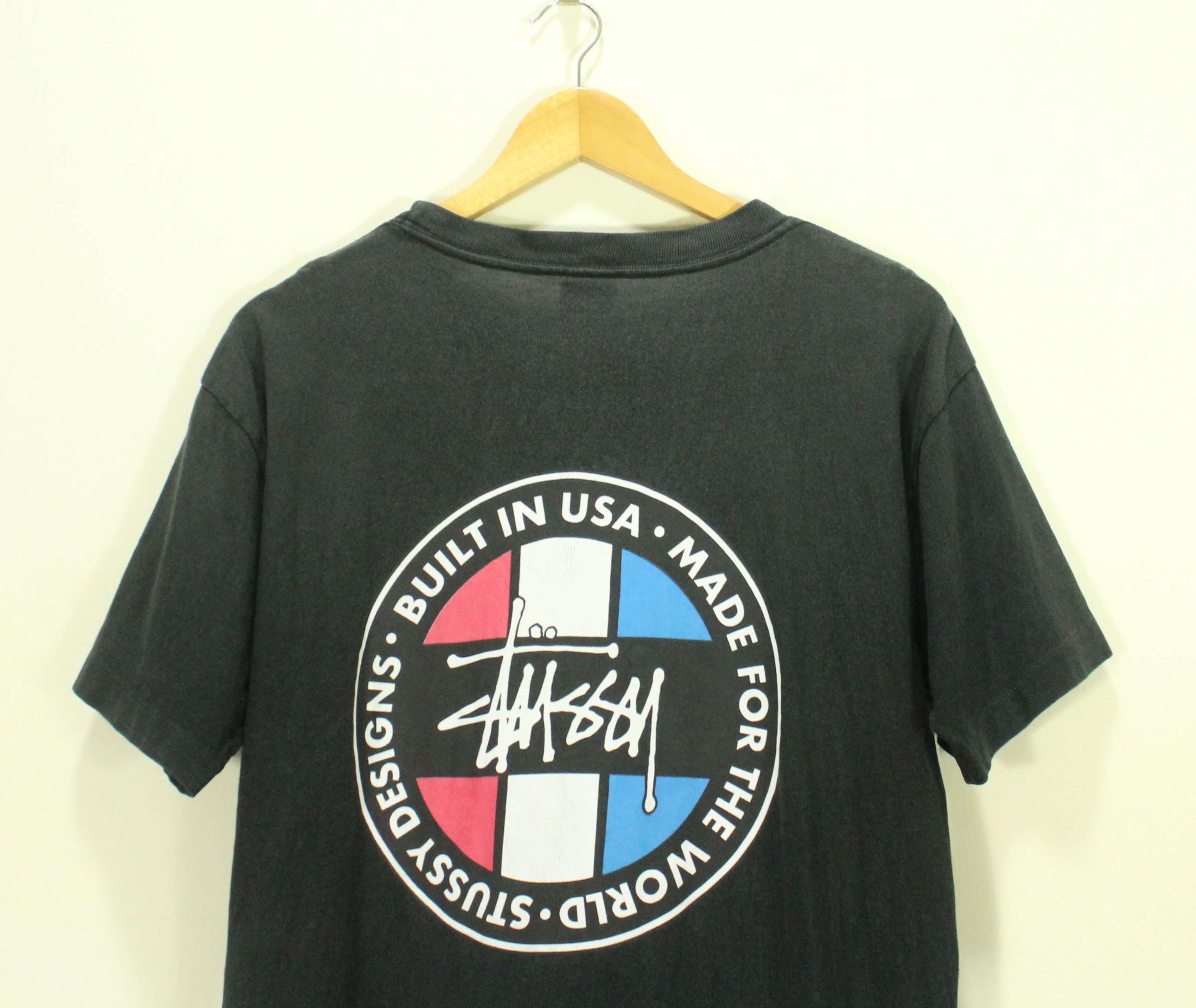 OLD STUSSY Tシャツ　made in USA 90s OG Stüssy T-shirt Vintage Rasta Jazz Saxophon Logo
