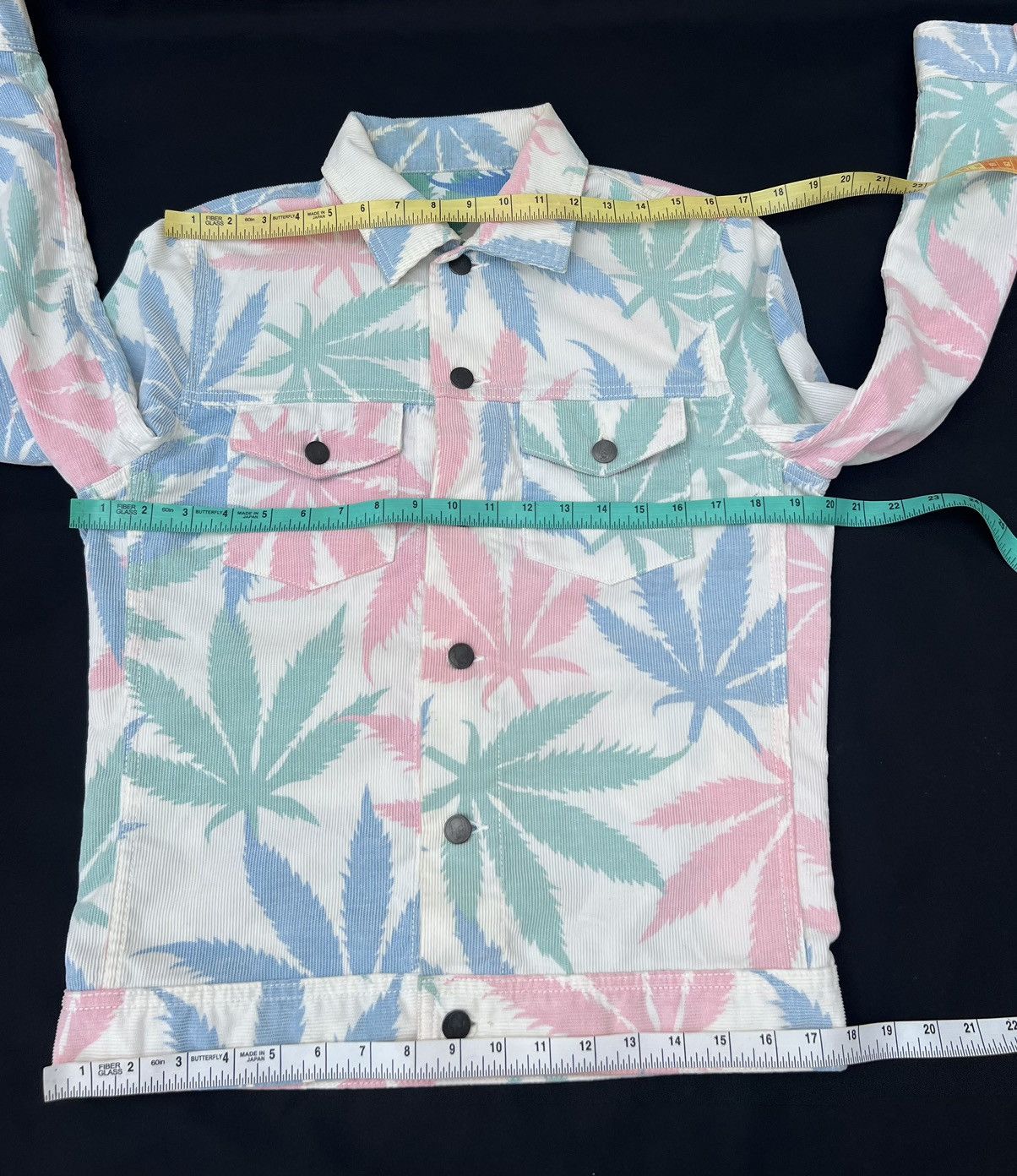 Lucien Pellat-Finet Lucien Pellat Finet Marijuana Leaf Corduroy Trucker Jacket Size US XS / EU 42 / 0 - 2 Thumbnail