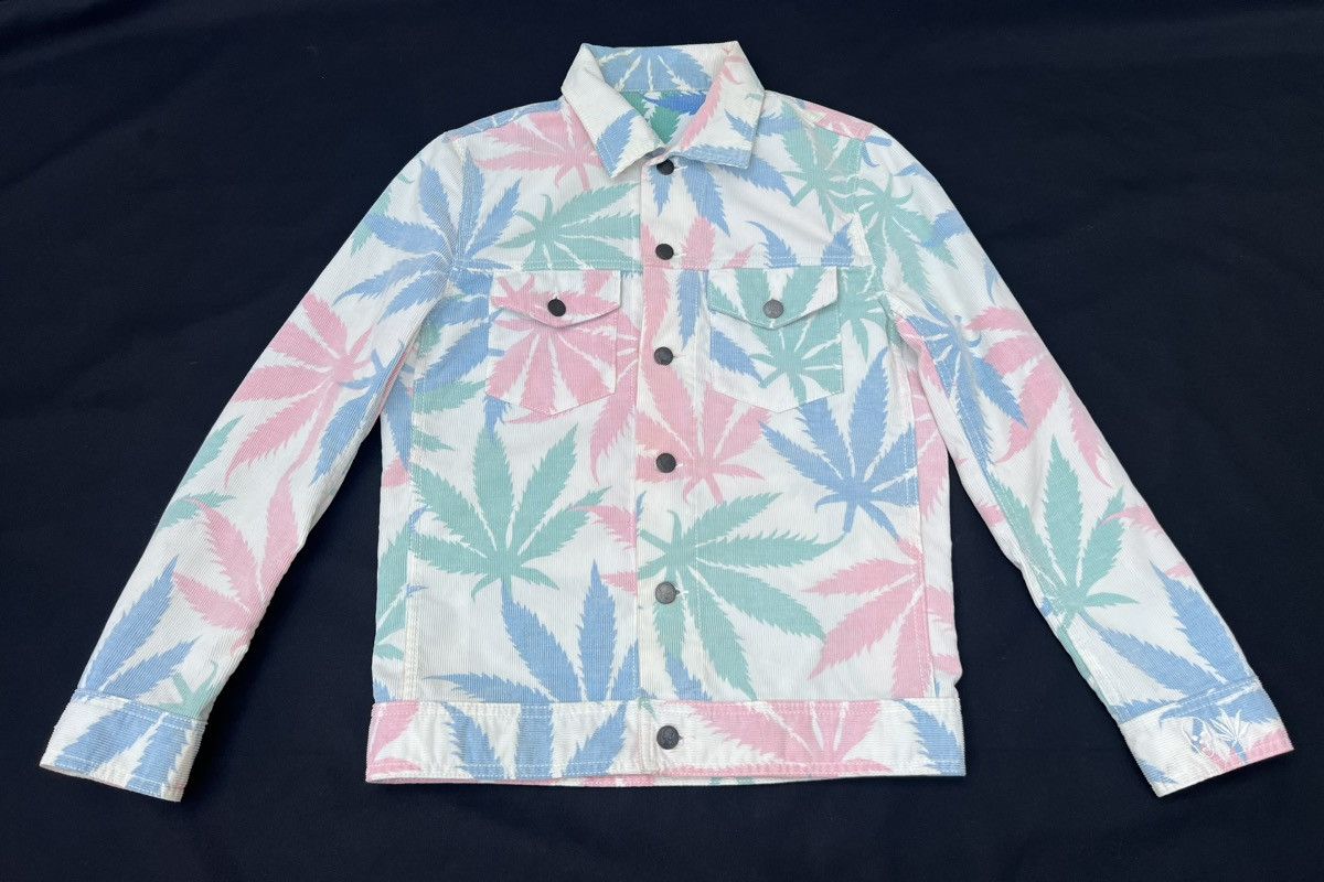 Lucien Pellat-Finet Lucien Pellat Finet Marijuana Leaf Corduroy Trucker Jacket Size US XS / EU 42 / 0 - 1 Thumbnail