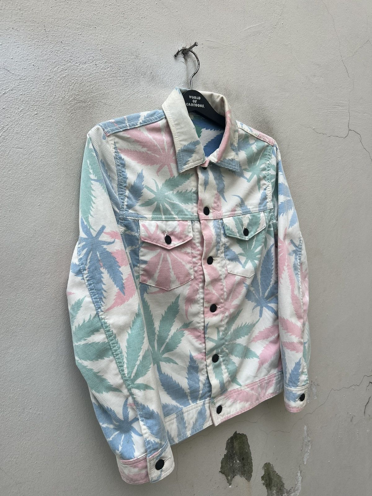 Lucien Pellat-Finet Lucien Pellat Finet Marijuana Leaf Corduroy Trucker Jacket Size US XS / EU 42 / 0 - 11 Thumbnail