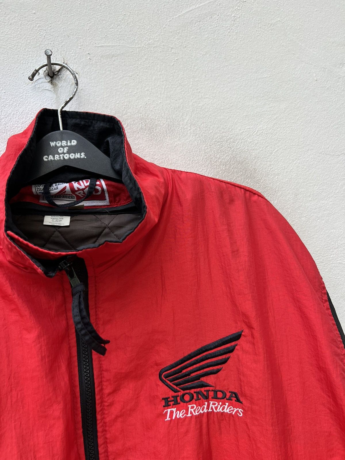 Honda Vintage 80s Honda Racing Red Rider Lined Bomber Jacket Size US M / EU 48-50 / 2 - 8 Thumbnail