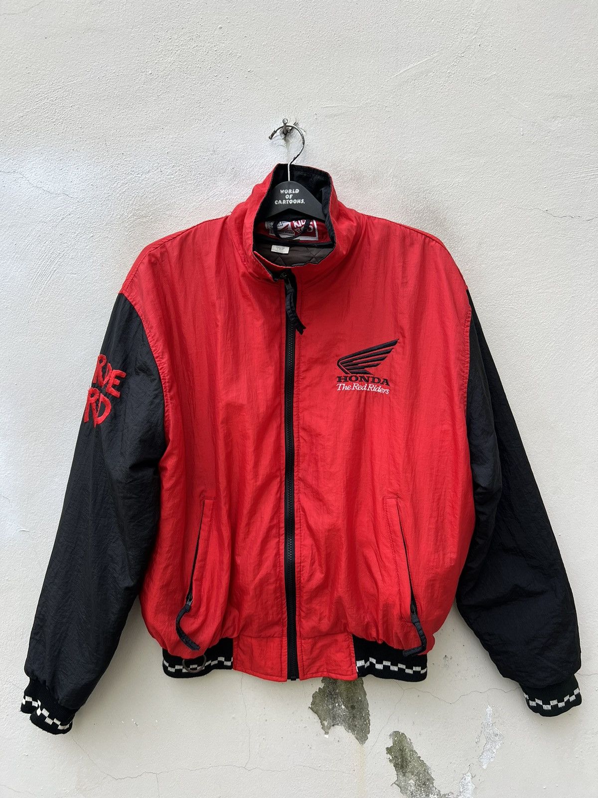 Honda Vintage 80s Honda Racing Red Rider Lined Bomber Jacket Size US M / EU 48-50 / 2 - 6 Thumbnail