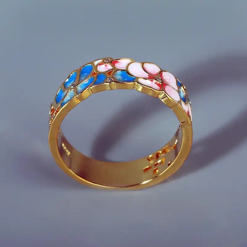 Japanese Brand × Jewelry Colorfull Flower Enamel Craft Ring Size ONE SIZE - 4 Thumbnail