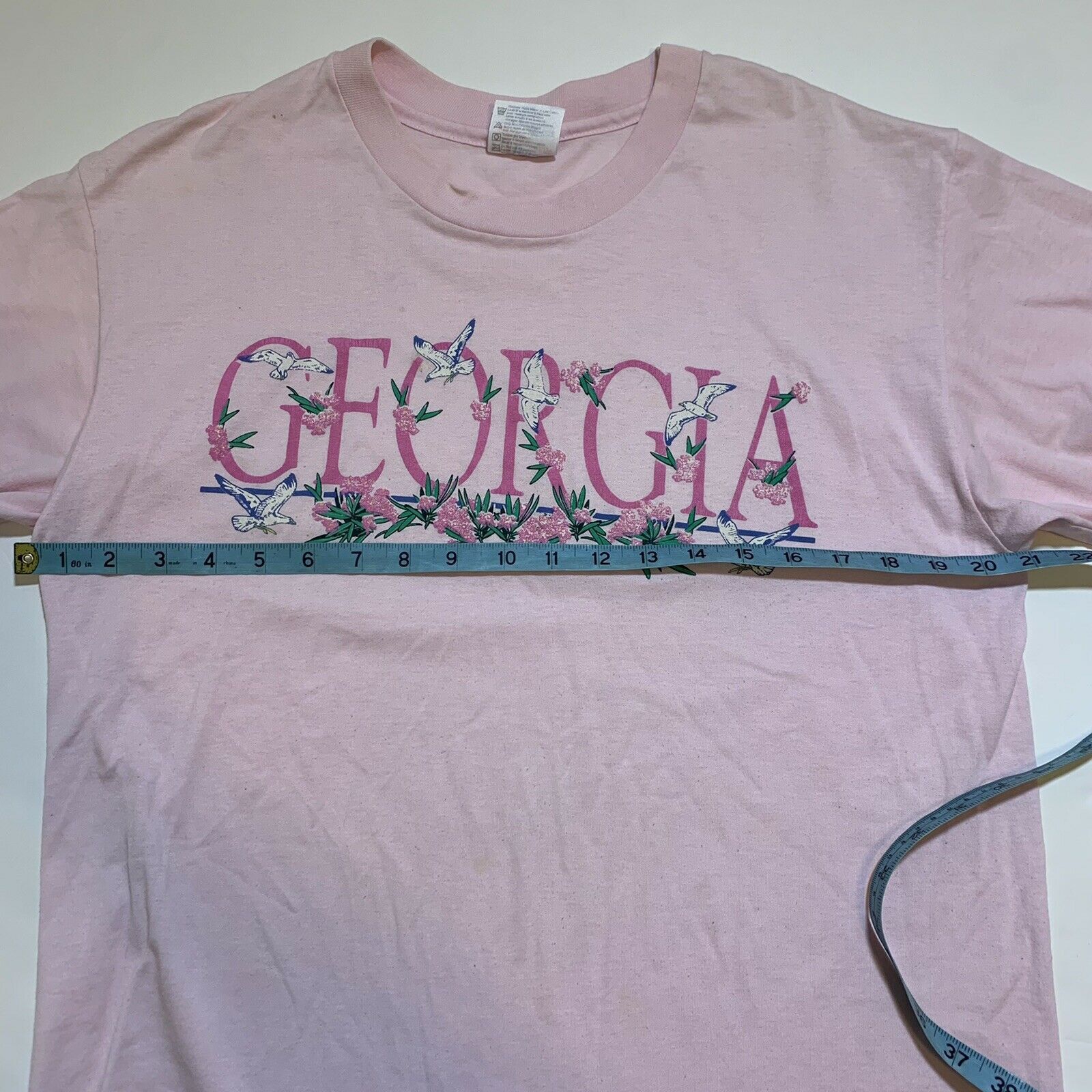 Vintage Vintage 90s Georgia Single Stitch 50/50 Pink T-Shirt Medium Size US M / EU 48-50 / 2 - 10 Thumbnail