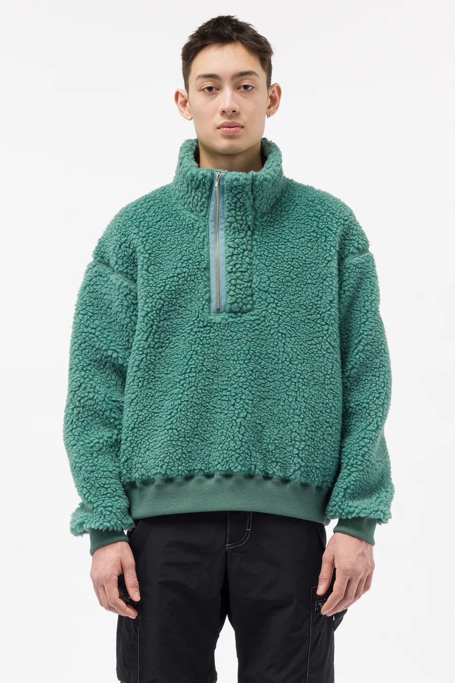 Cav Empt 💚 SS22 Cav Empt Wool Boa Fleece Half Zip Jacket Green Size US M / EU 48-50 / 2 - 12 Thumbnail