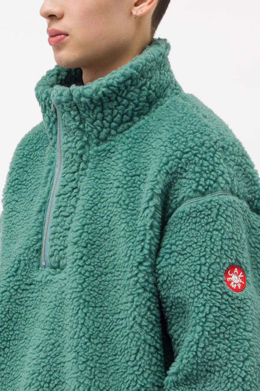 Cav Empt 💚 SS22 Cav Empt Wool Boa Fleece Half Zip Jacket Green Size US M / EU 48-50 / 2 - 14 Thumbnail