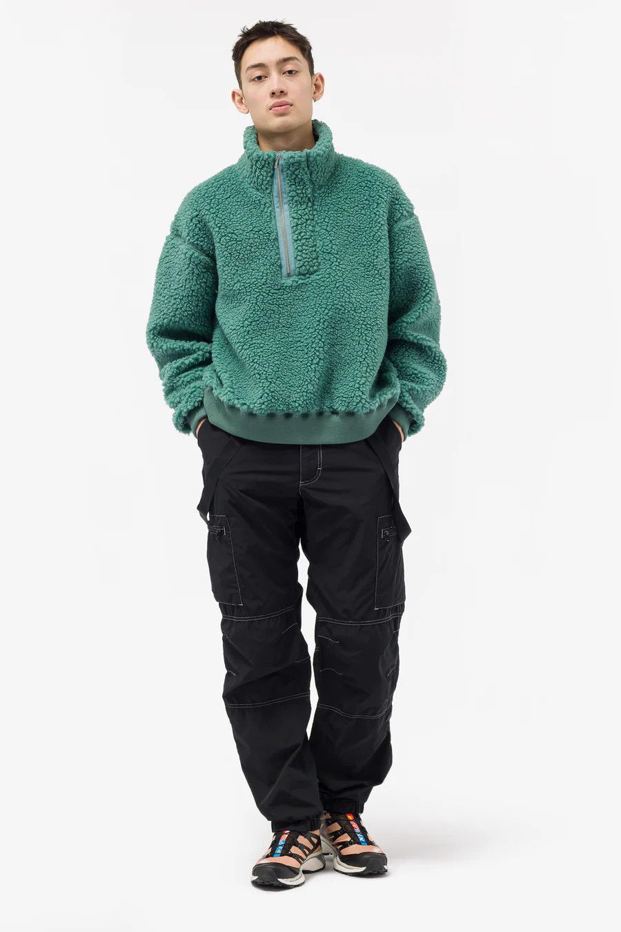 Cav Empt 💚 SS22 Cav Empt Wool Boa Fleece Half Zip Jacket Green Size US M / EU 48-50 / 2 - 15 Thumbnail