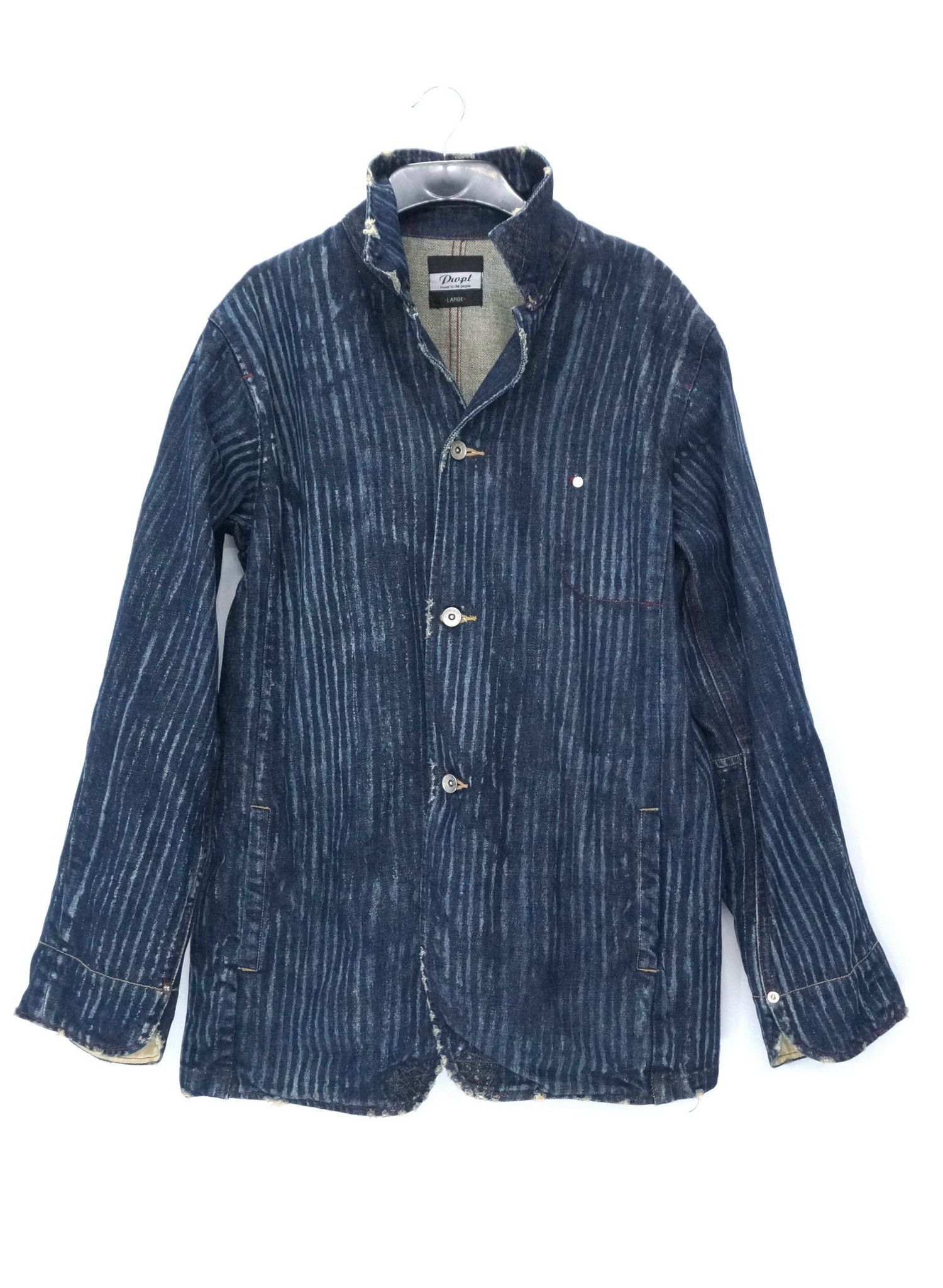 Japanese Brand Dope! Japan POWER TO THE PEOPLE Riot Striped Indigo Jacket Size US M / EU 48-50 / 2 - 1 Thumbnail