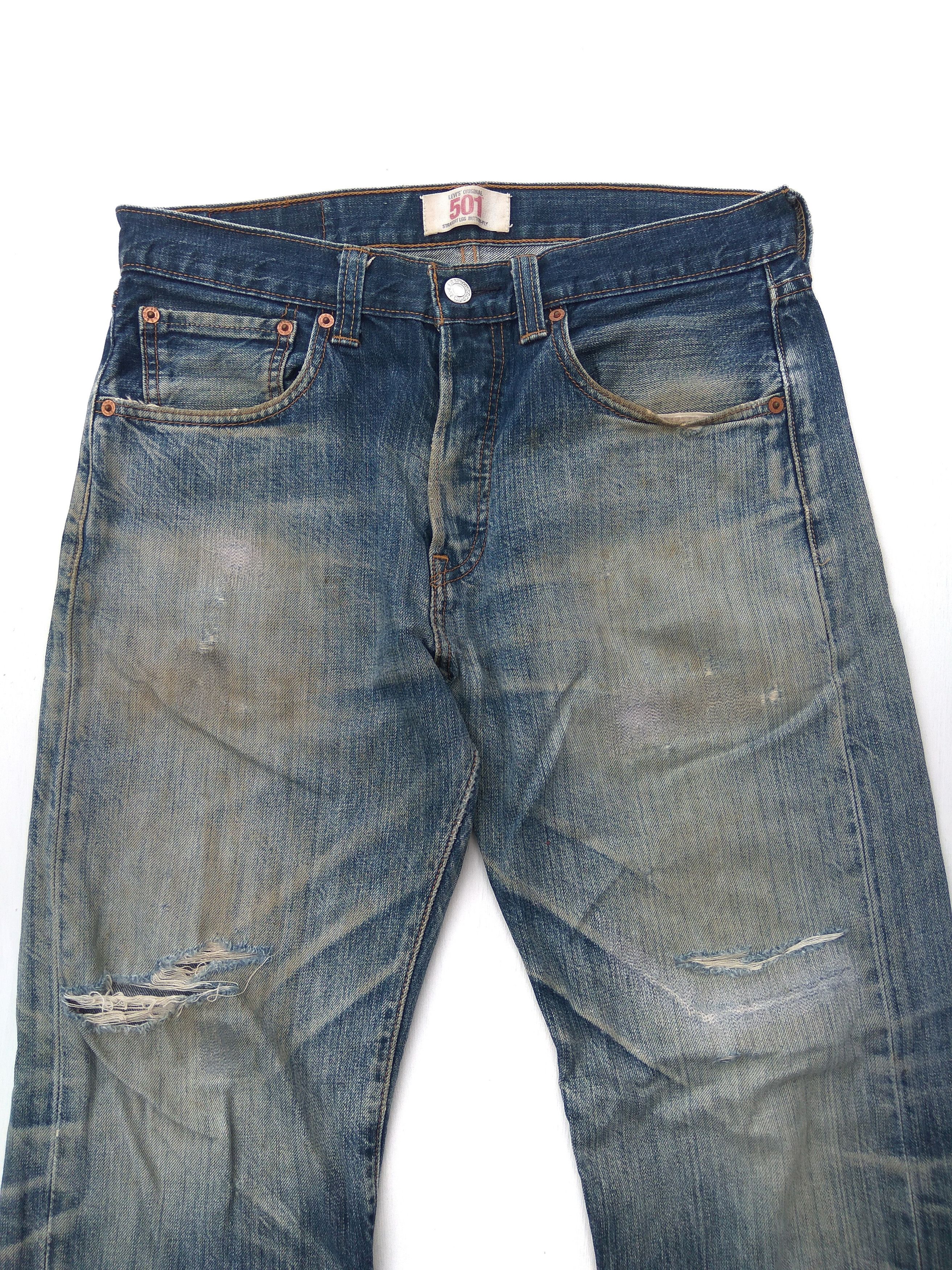 Vintage Levis Jeans 501 Distressed Trashed Faded