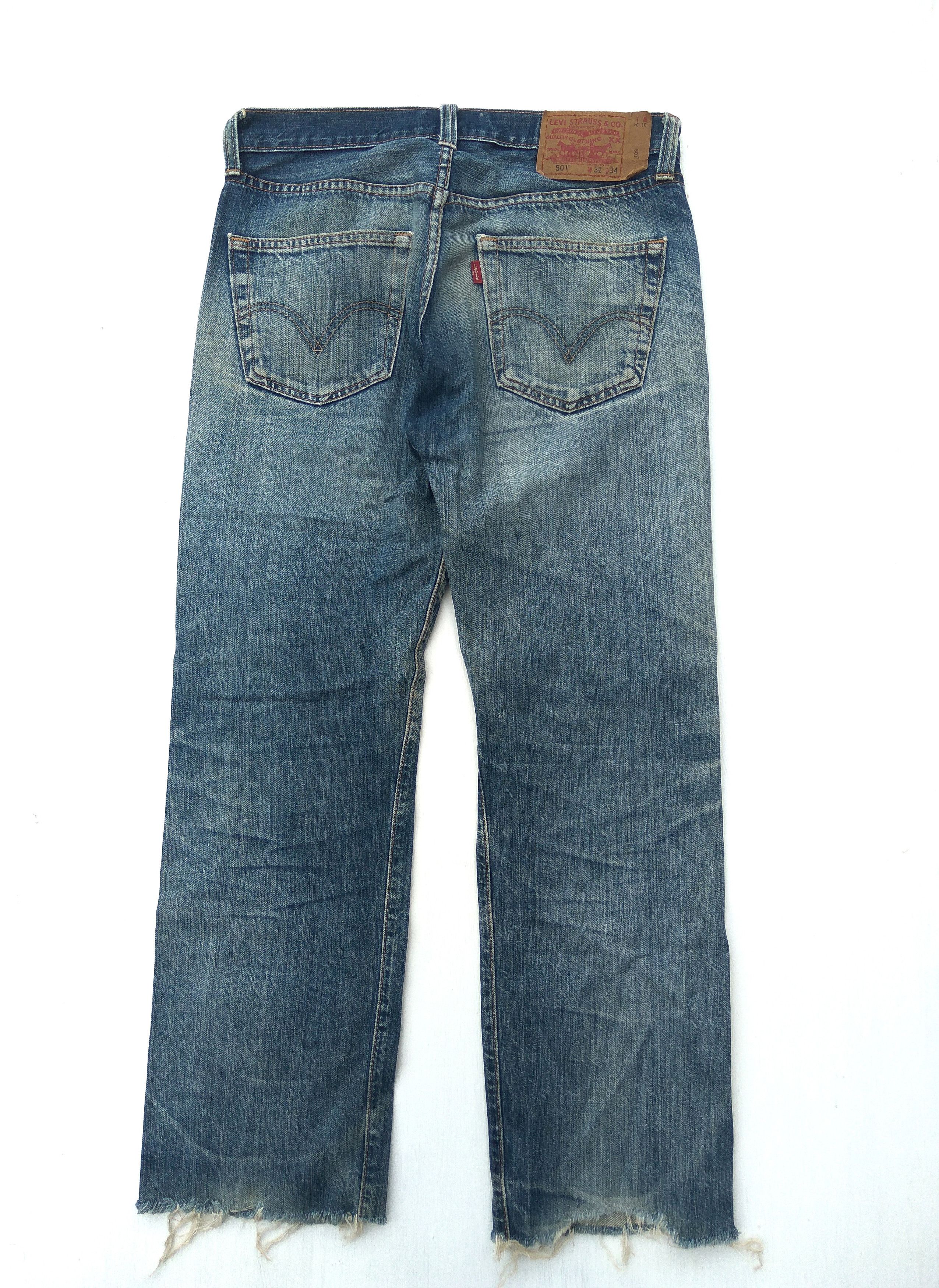 Vintage Levis Jeans 501 Distressed Trashed Faded