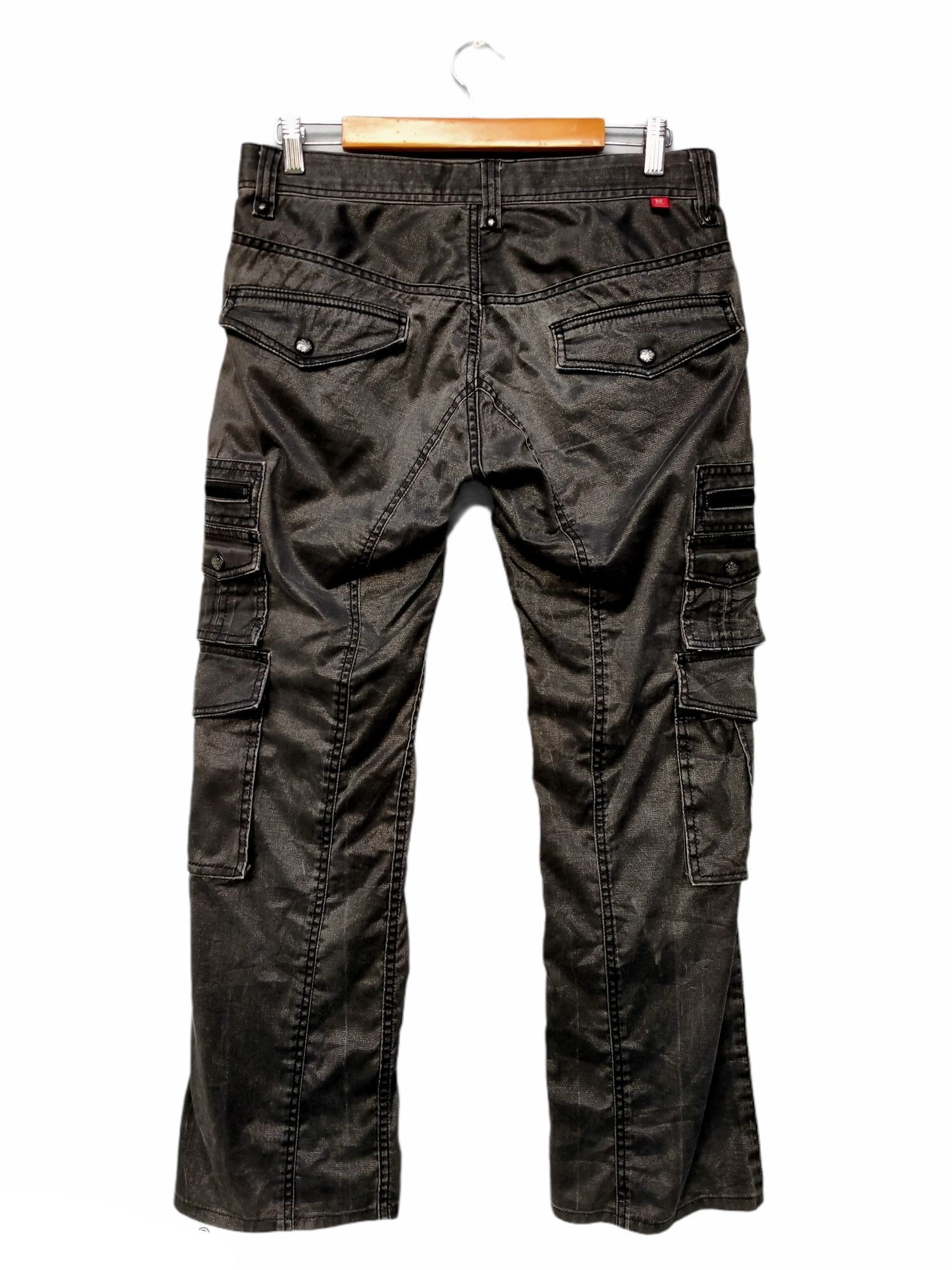 Japanese Brand RIELABO Shinny Black Seditionaries Cargo Trouser Pant Size US 33 - 3 Thumbnail