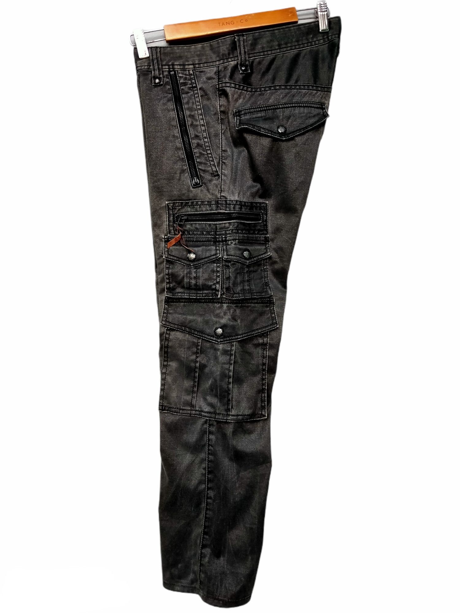 Japanese Brand RIELABO Shinny Black Seditionaries Cargo Trouser Pant Size US 33 - 10 Thumbnail