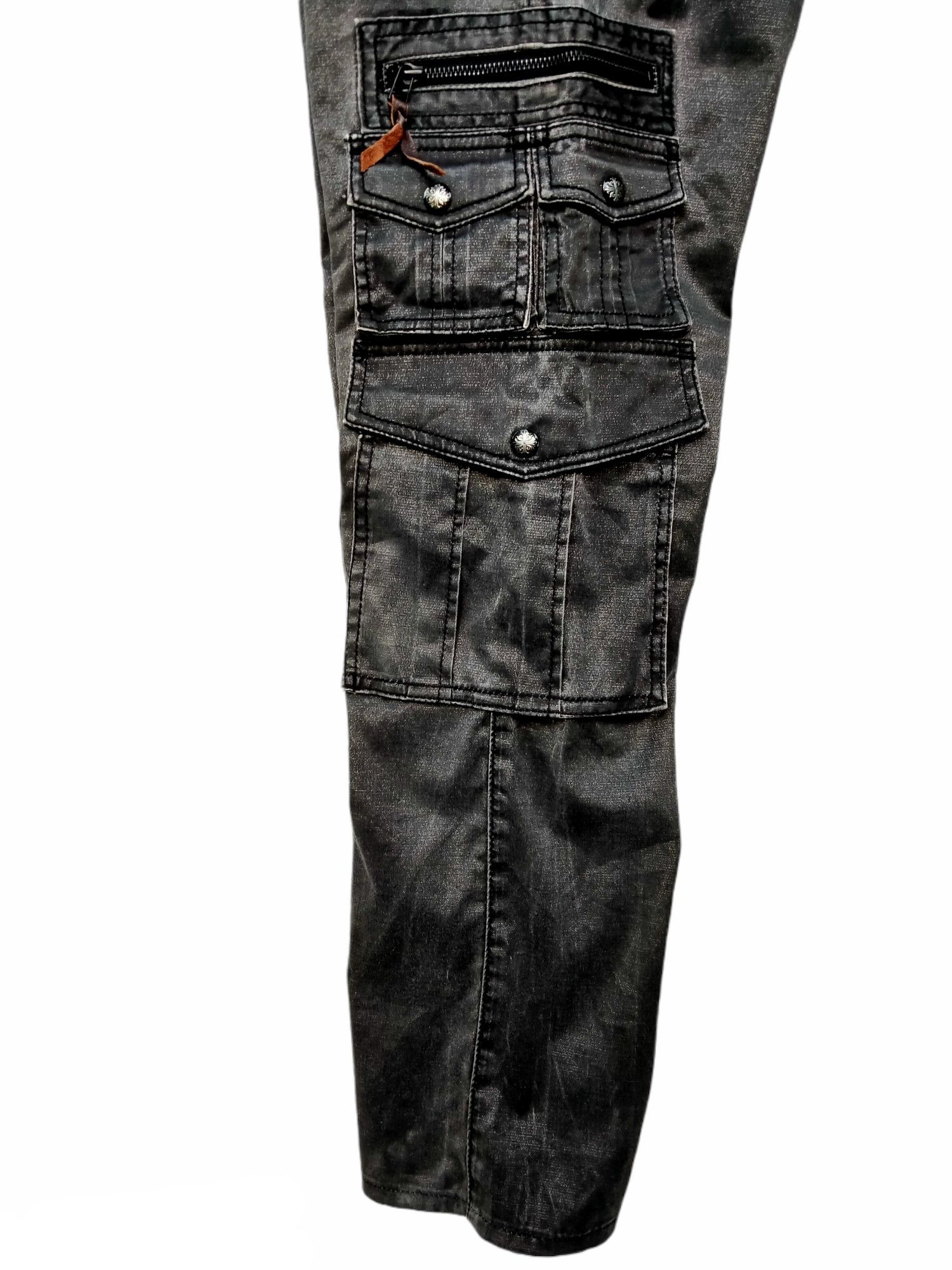 Japanese Brand RIELABO Shinny Black Seditionaries Cargo Trouser Pant Size US 33 - 12 Thumbnail