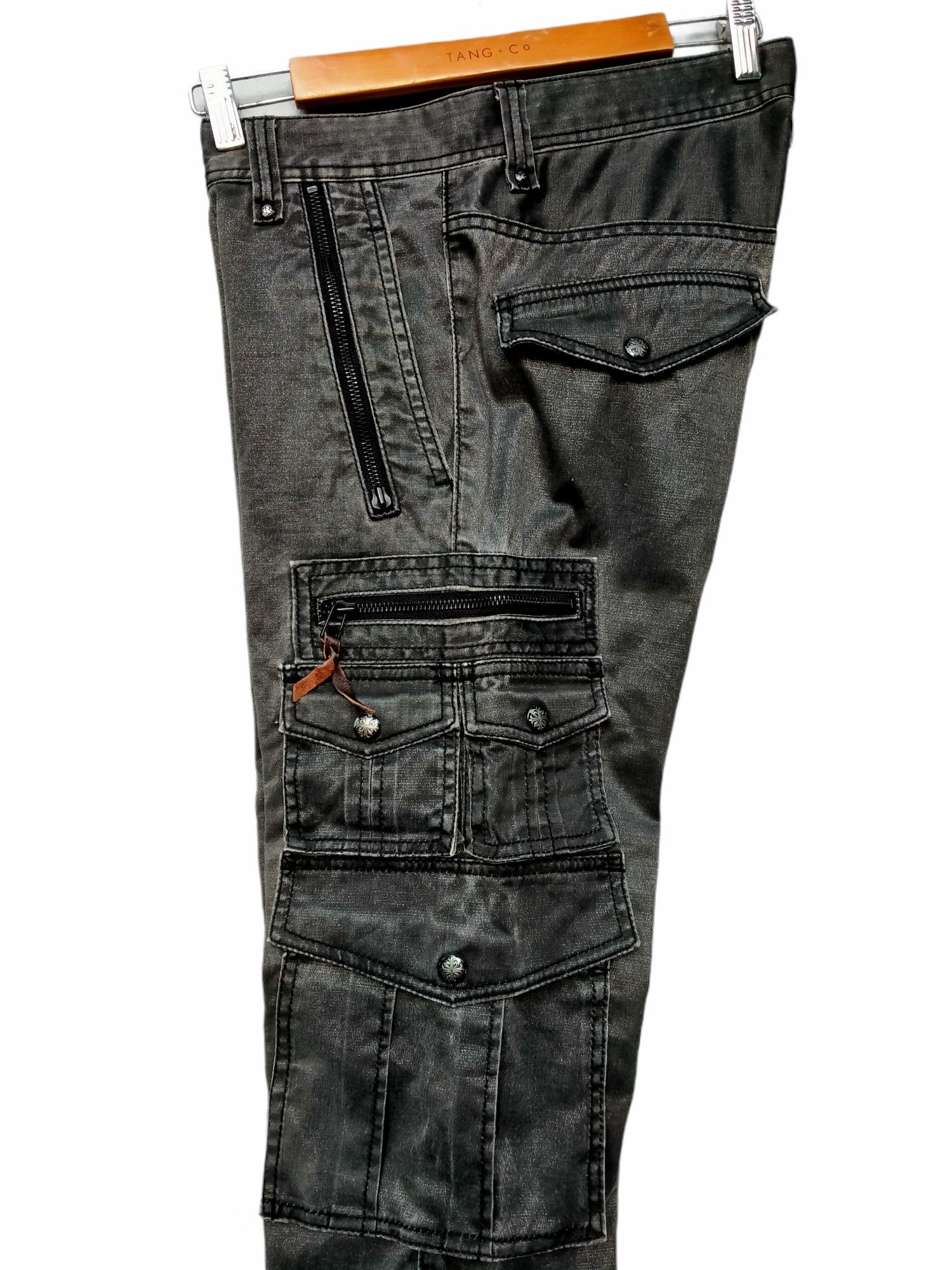 Japanese Brand RIELABO Shinny Black Seditionaries Cargo Trouser Pant Size US 33 - 11 Thumbnail