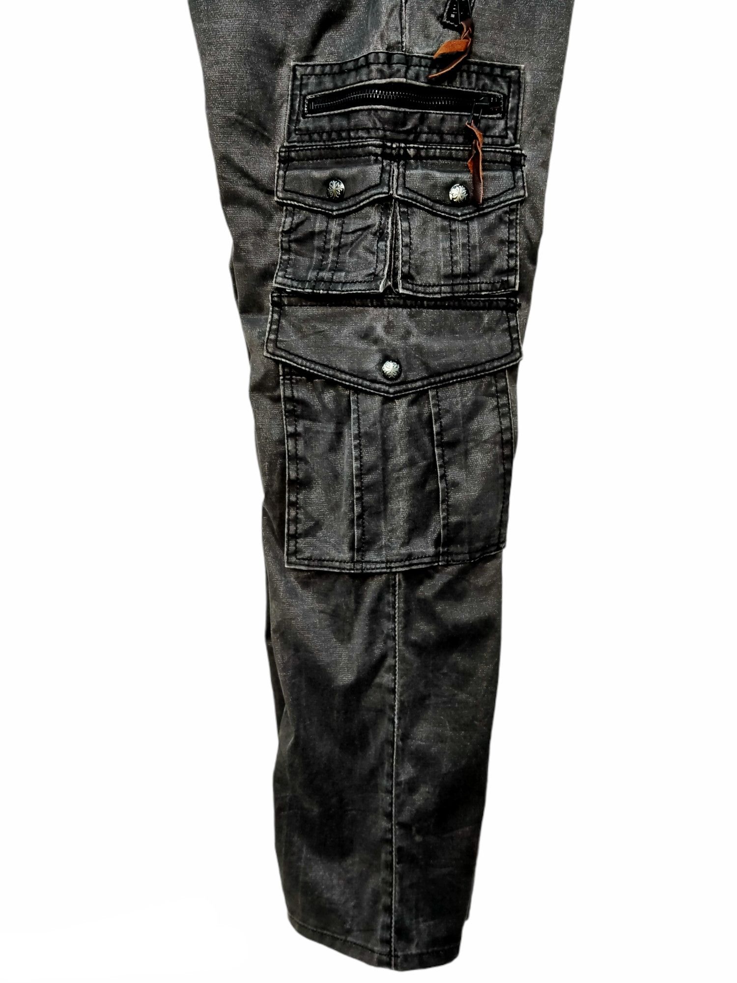 Japanese Brand RIELABO Shinny Black Seditionaries Cargo Trouser Pant Size US 33 - 15 Thumbnail