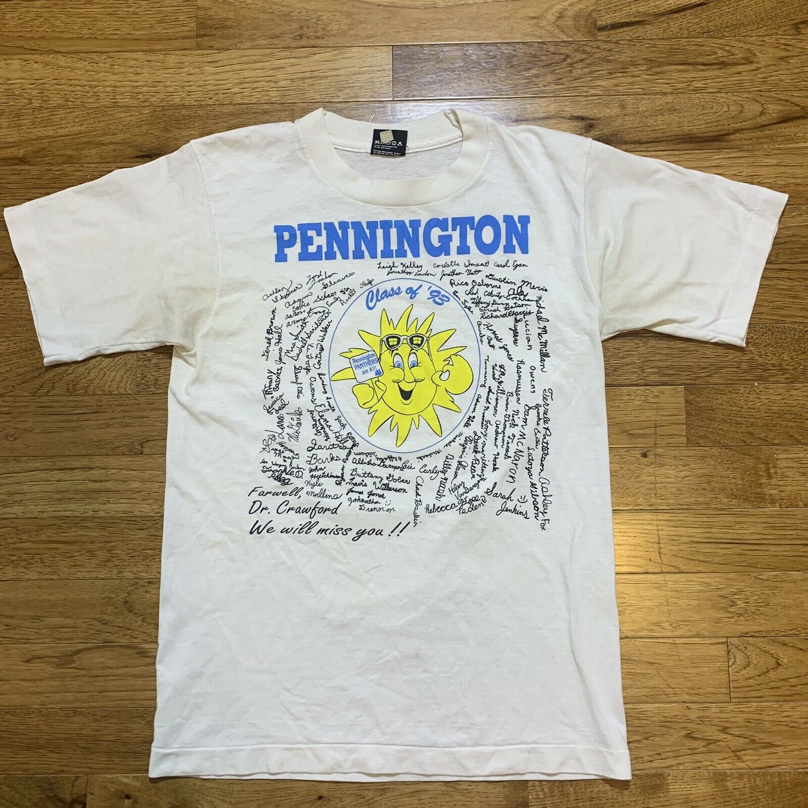 Vintage Vintage 90s Pennington Class of '93 Single Stitch T-Shirt Size US XXS / EU 40 - 1 Thumbnail