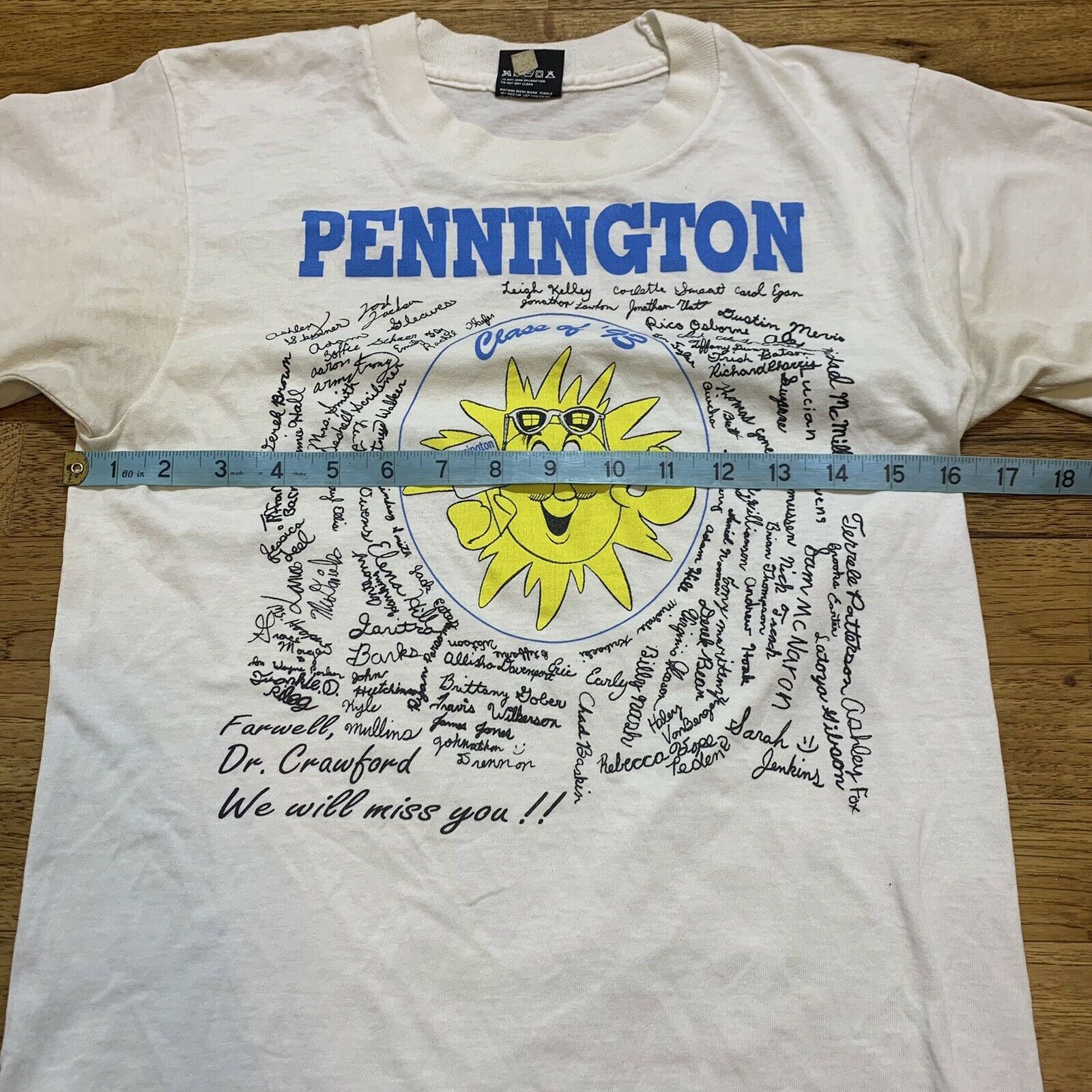 Vintage Vintage 90s Pennington Class of '93 Single Stitch T-Shirt Size US XXS / EU 40 - 9 Thumbnail