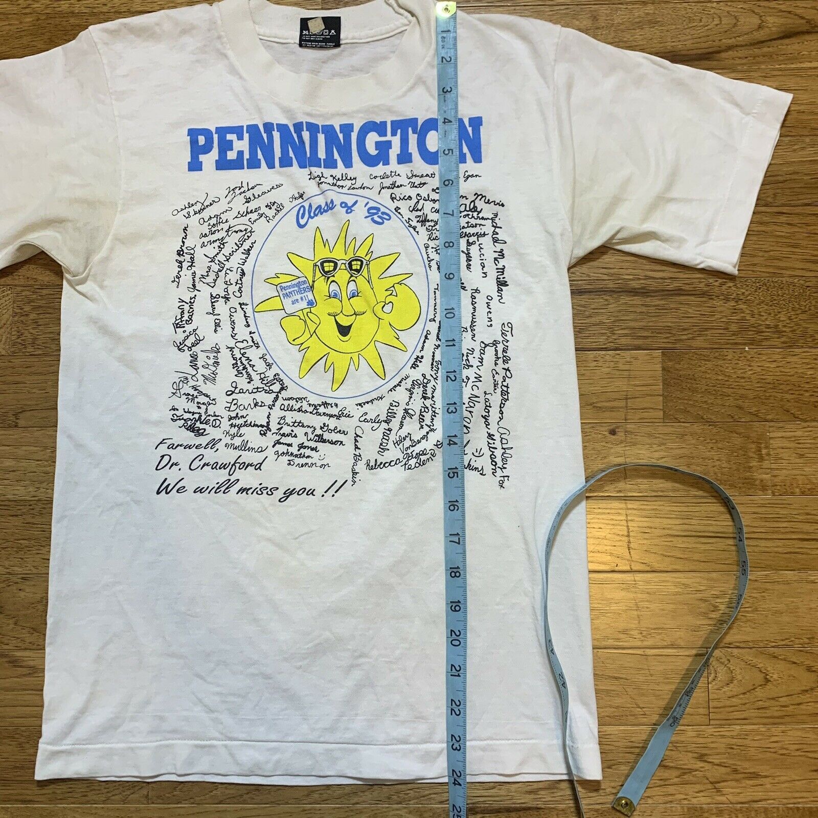 Vintage Vintage 90s Pennington Class of '93 Single Stitch T-Shirt Size US XXS / EU 40 - 10 Thumbnail