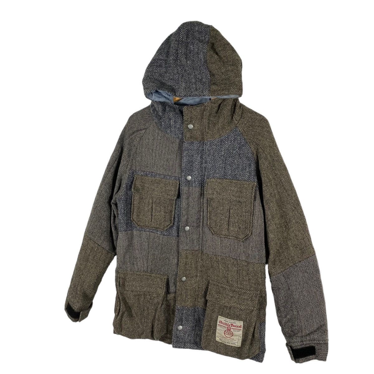 Harris Tweed × Vintage Vintage Harris Tweed Patchwork Wool Hoodie Jacket M Size Size US M / EU 48-50 / 2 - 2 Thumbnail