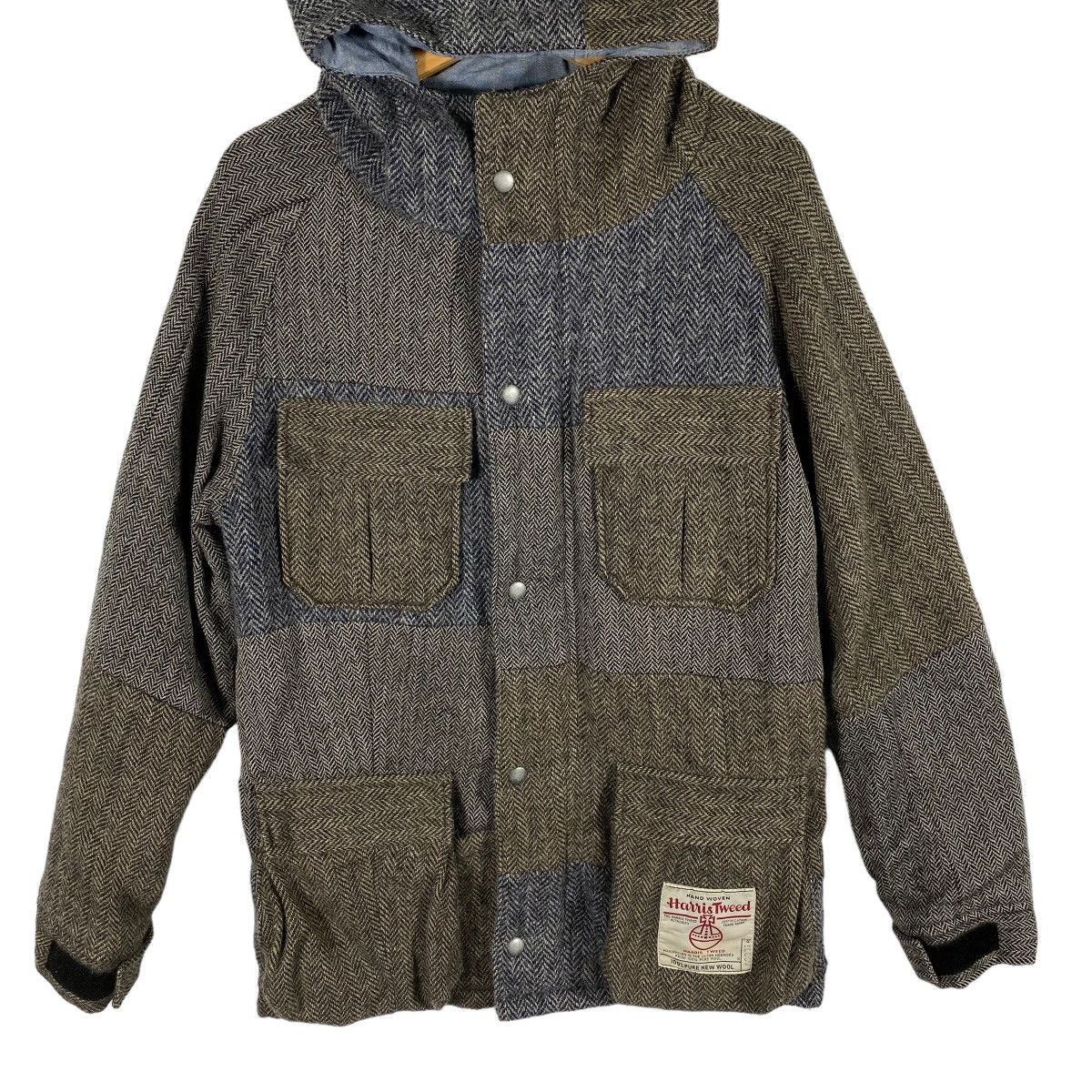 Harris Tweed × Vintage Vintage Harris Tweed Patchwork Wool Hoodie Jacket M Size Size US M / EU 48-50 / 2 - 4 Thumbnail