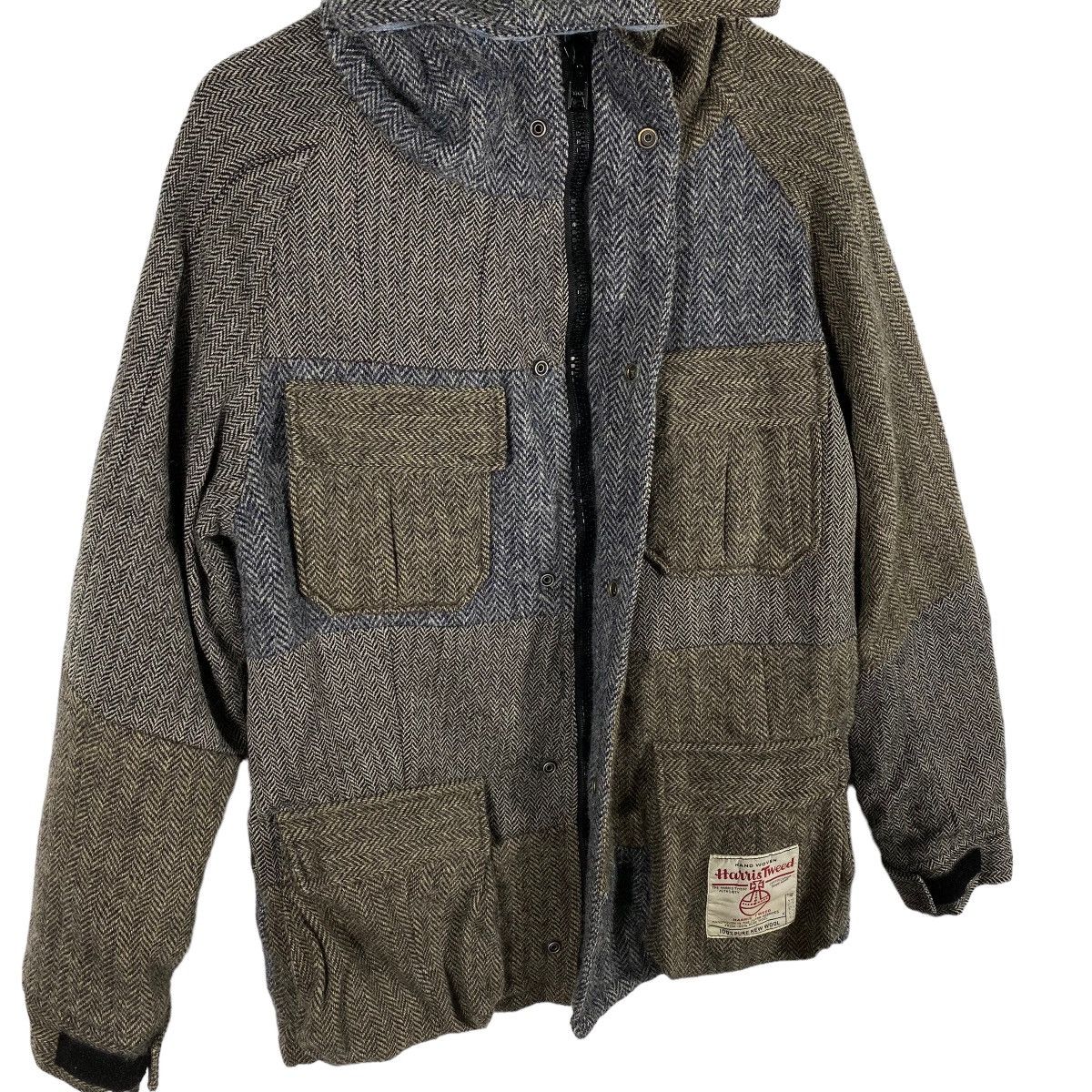 Harris Tweed × Vintage Vintage Harris Tweed Patchwork Wool Hoodie Jacket M Size Size US M / EU 48-50 / 2 - 5 Thumbnail