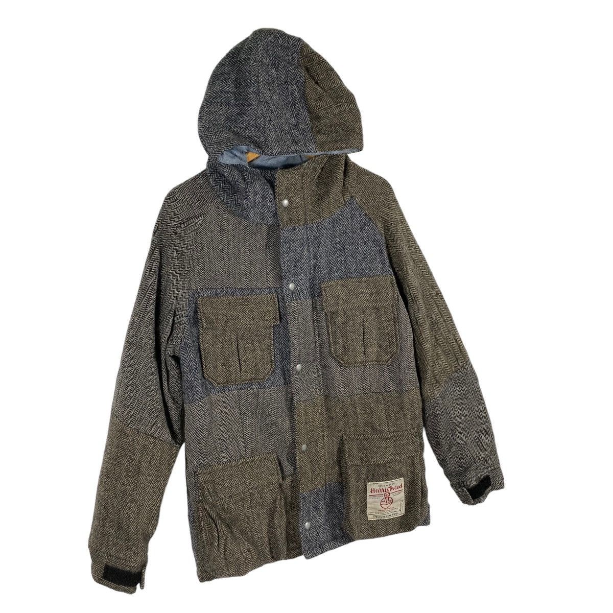 Harris Tweed × Vintage Vintage Harris Tweed Patchwork Wool Hoodie Jacket M Size Size US M / EU 48-50 / 2 - 3 Thumbnail