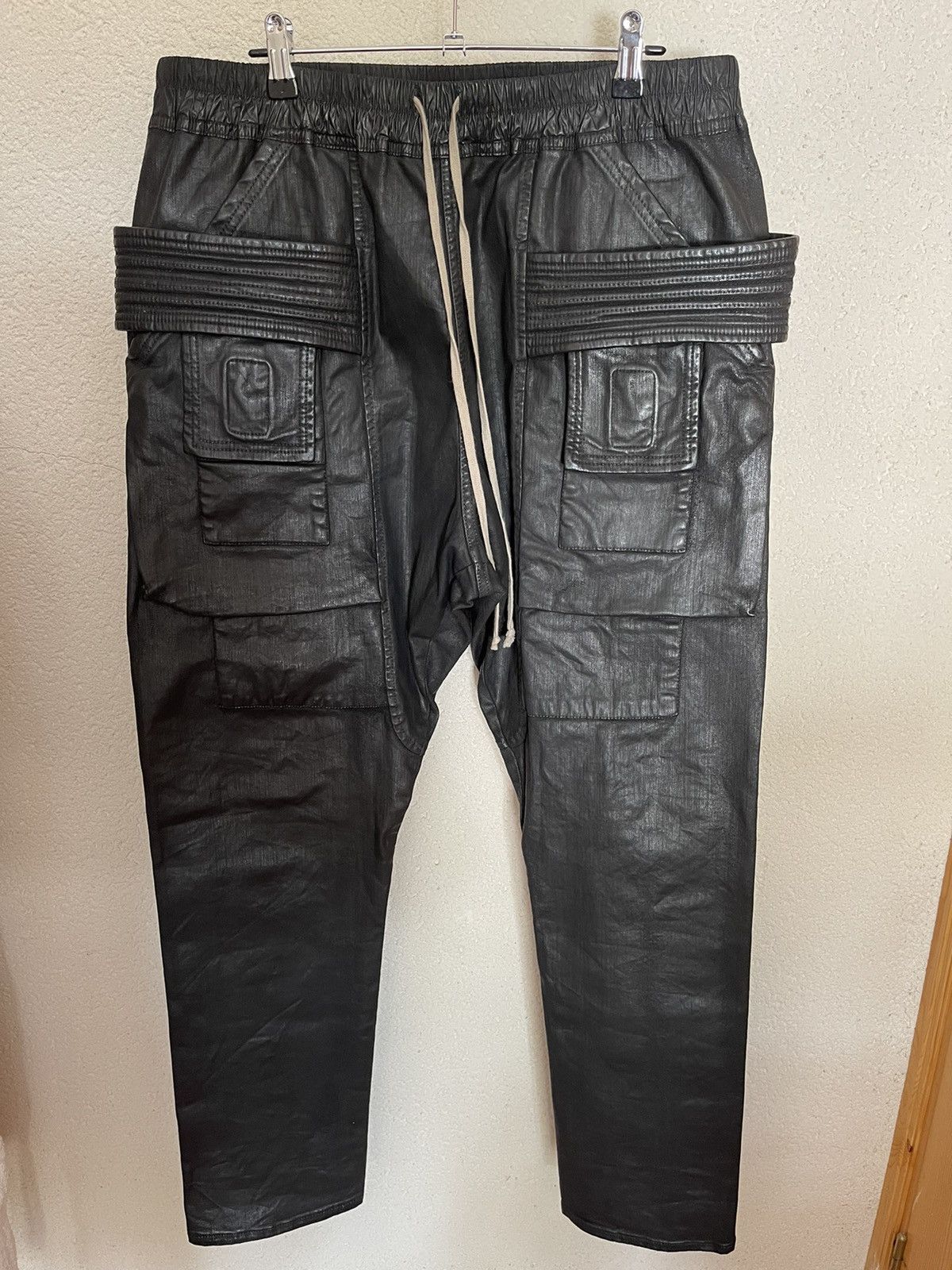 Rick Owens × Rick Owens Drkshdw Black Wax Creatch Cargo Pants [SBW 