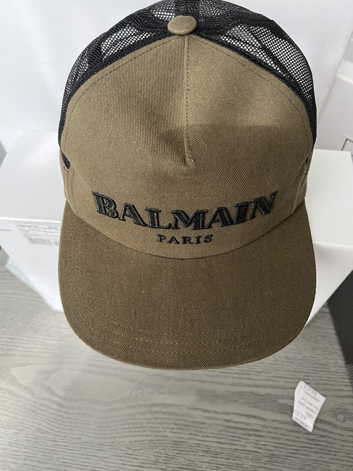 Balmain Balmain Paris logo khaki green cap Size ONE SIZE - 5 Thumbnail
