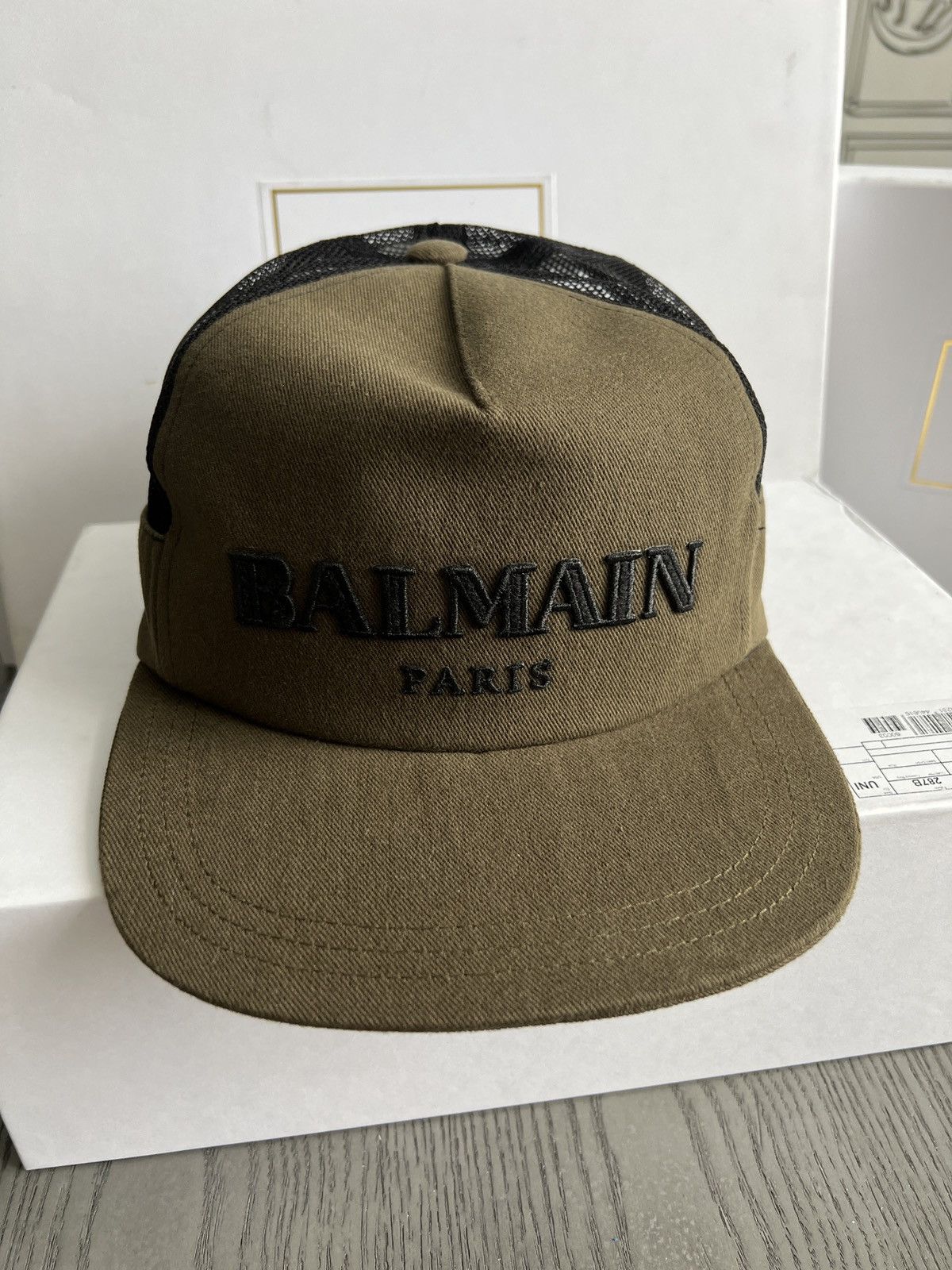 Balmain Balmain Paris logo khaki green cap Size ONE SIZE - 4 Thumbnail